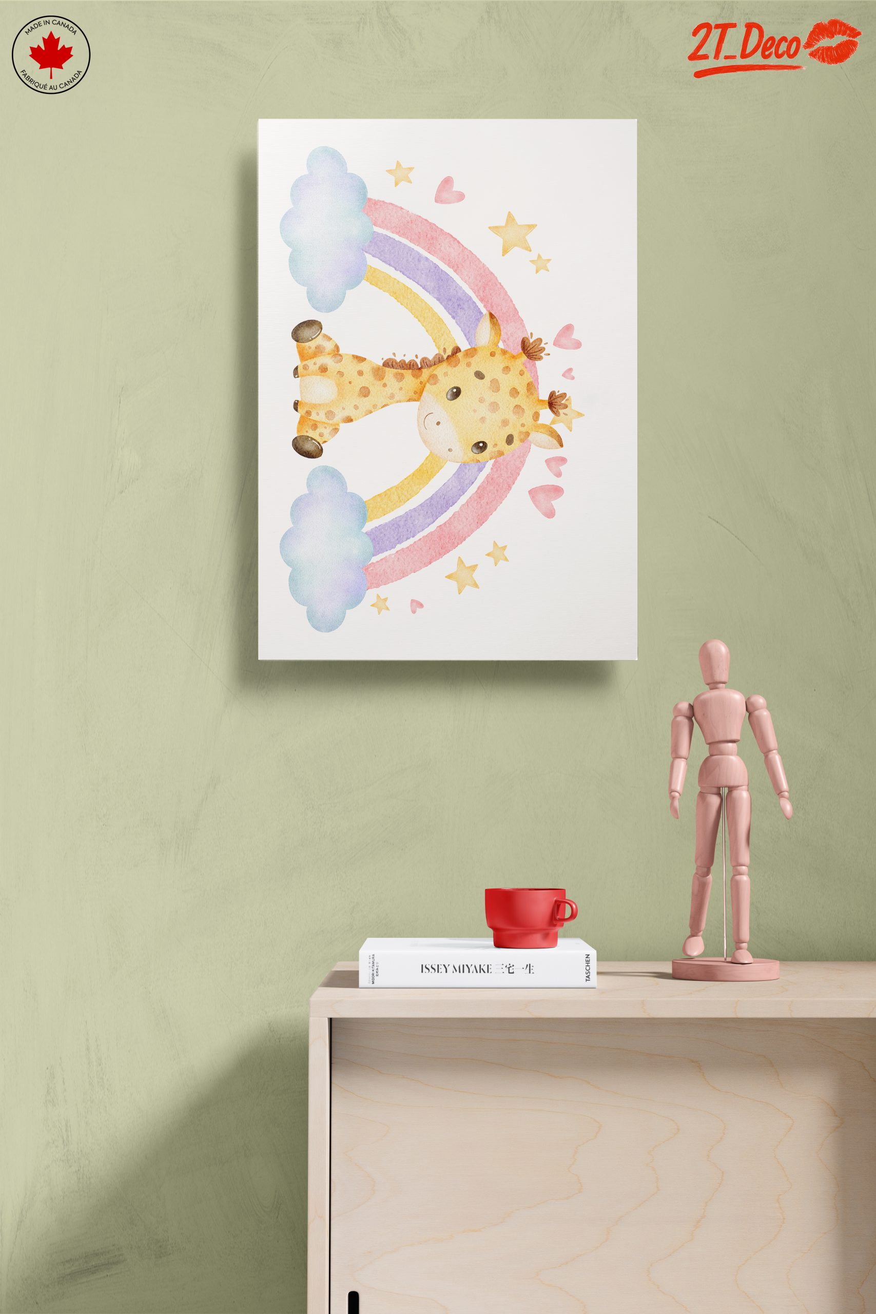 Playful Giraffe with Rainbow and Stars - Image 14