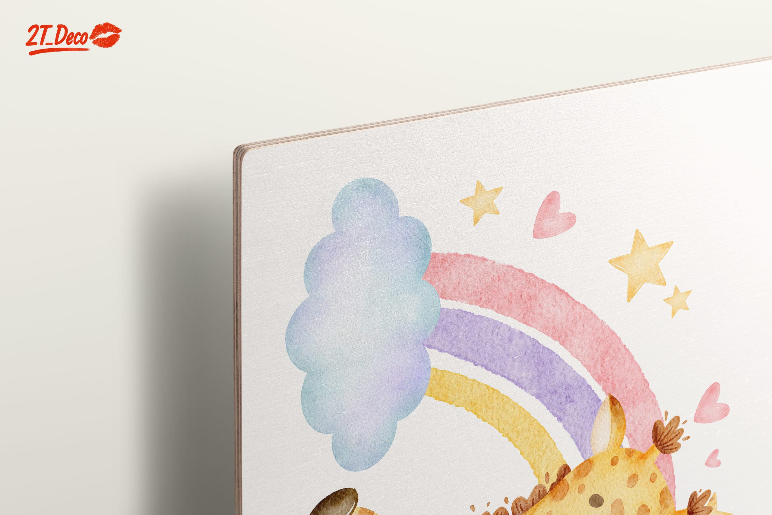 Playful Giraffe with Rainbow and Stars - Image 15