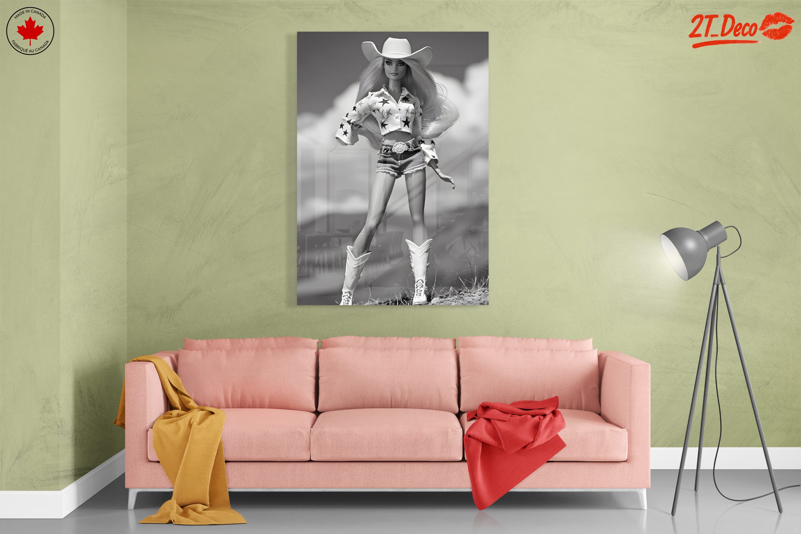 Stylish Cowgirl Figure in Black and White - Image 7