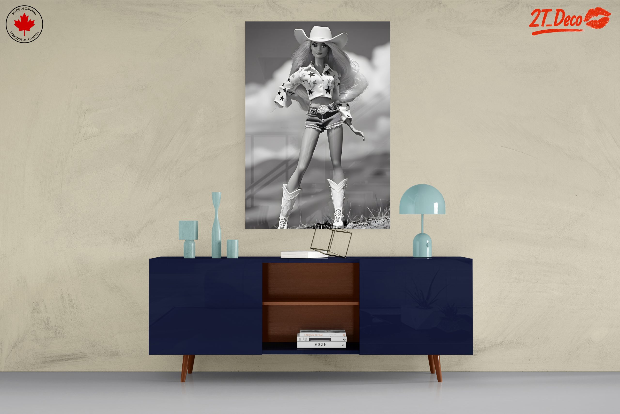 Stylish Cowgirl Figure in Black and White - Image 8