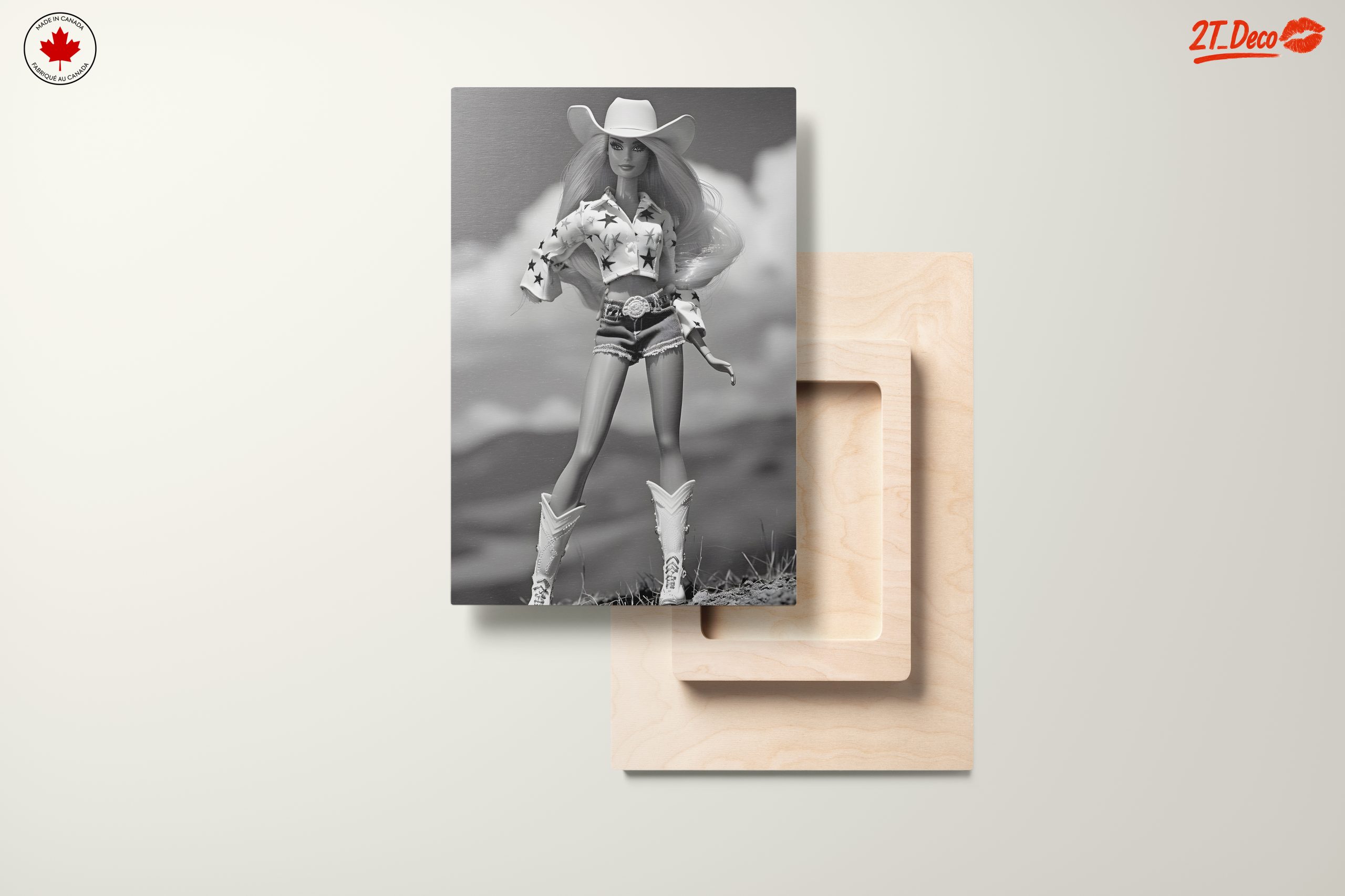 Stylish Cowgirl Figure in Black and White - Image 11