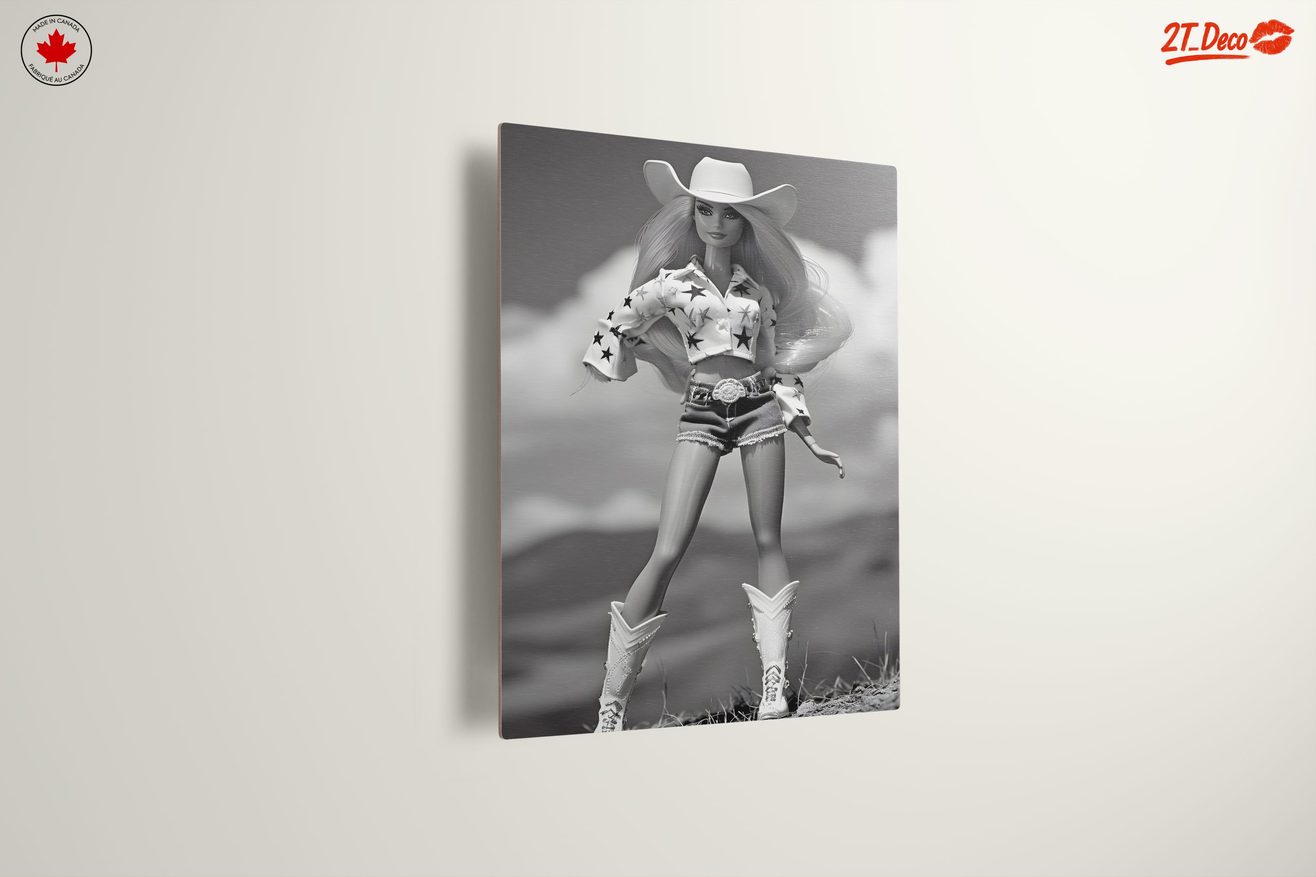 Stylish Cowgirl Figure in Black and White - Image 13