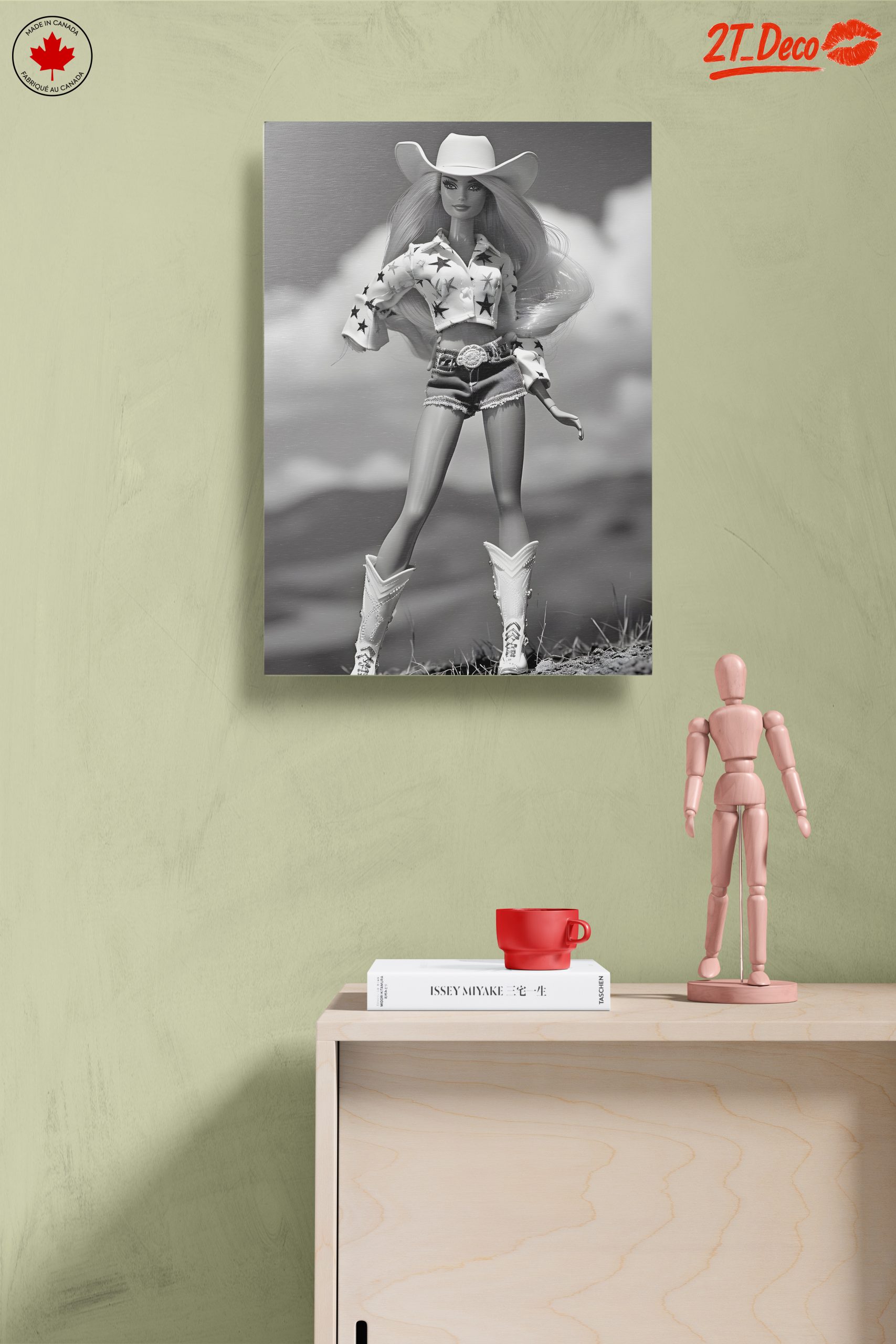 Stylish Cowgirl Figure in Black and White - Image 14