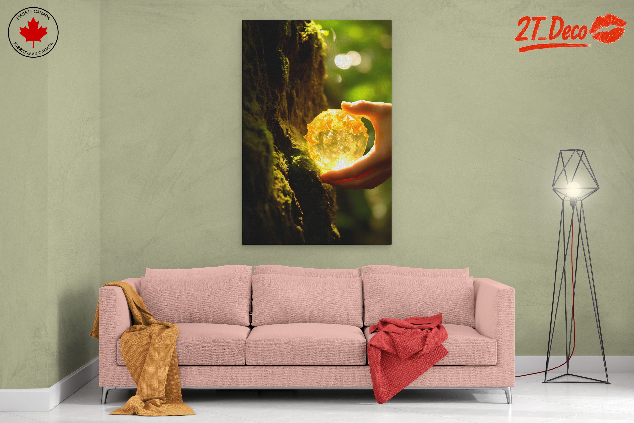 Glowing Orb in Lush Greenery - Image 2