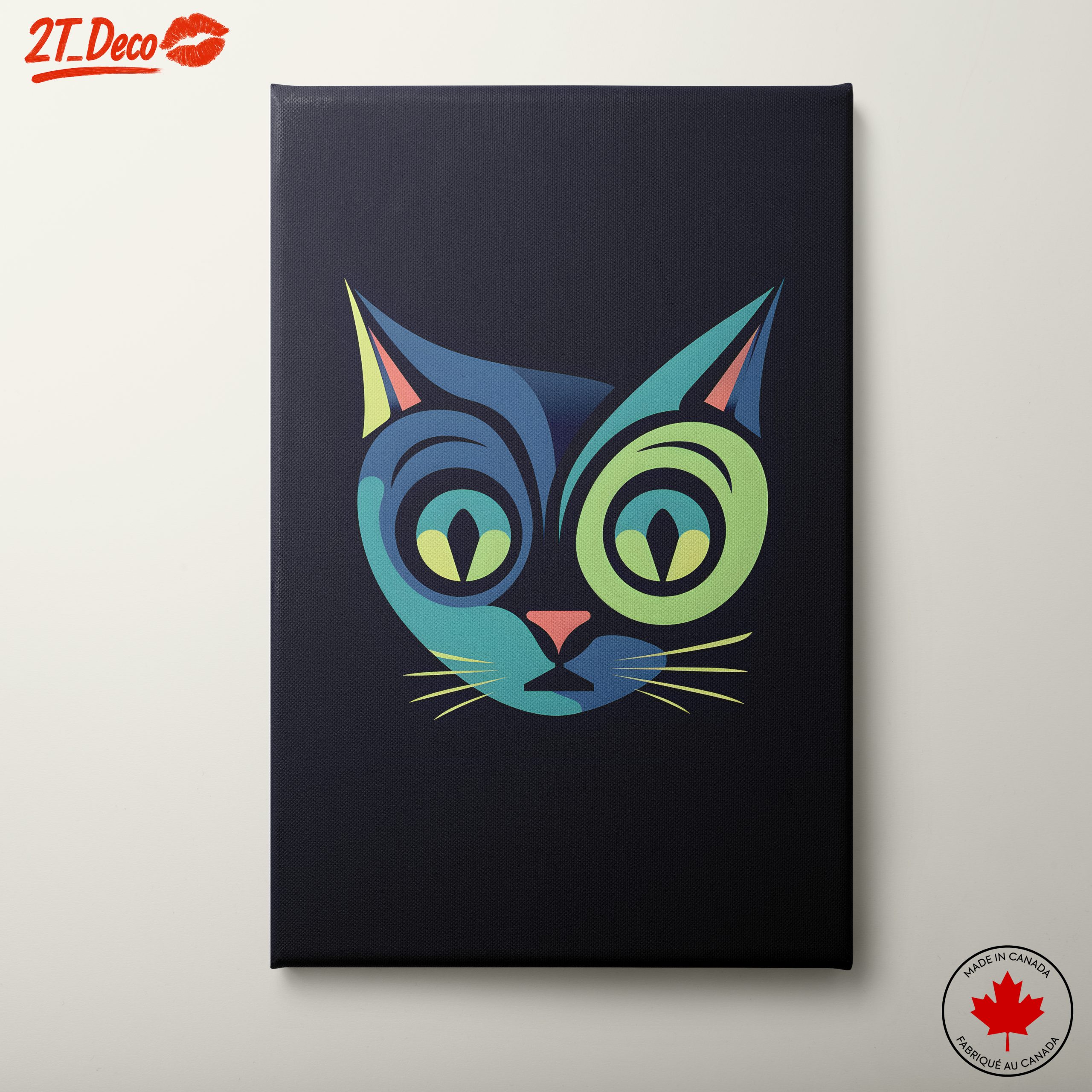 Stylized Colorful Cat Artwork