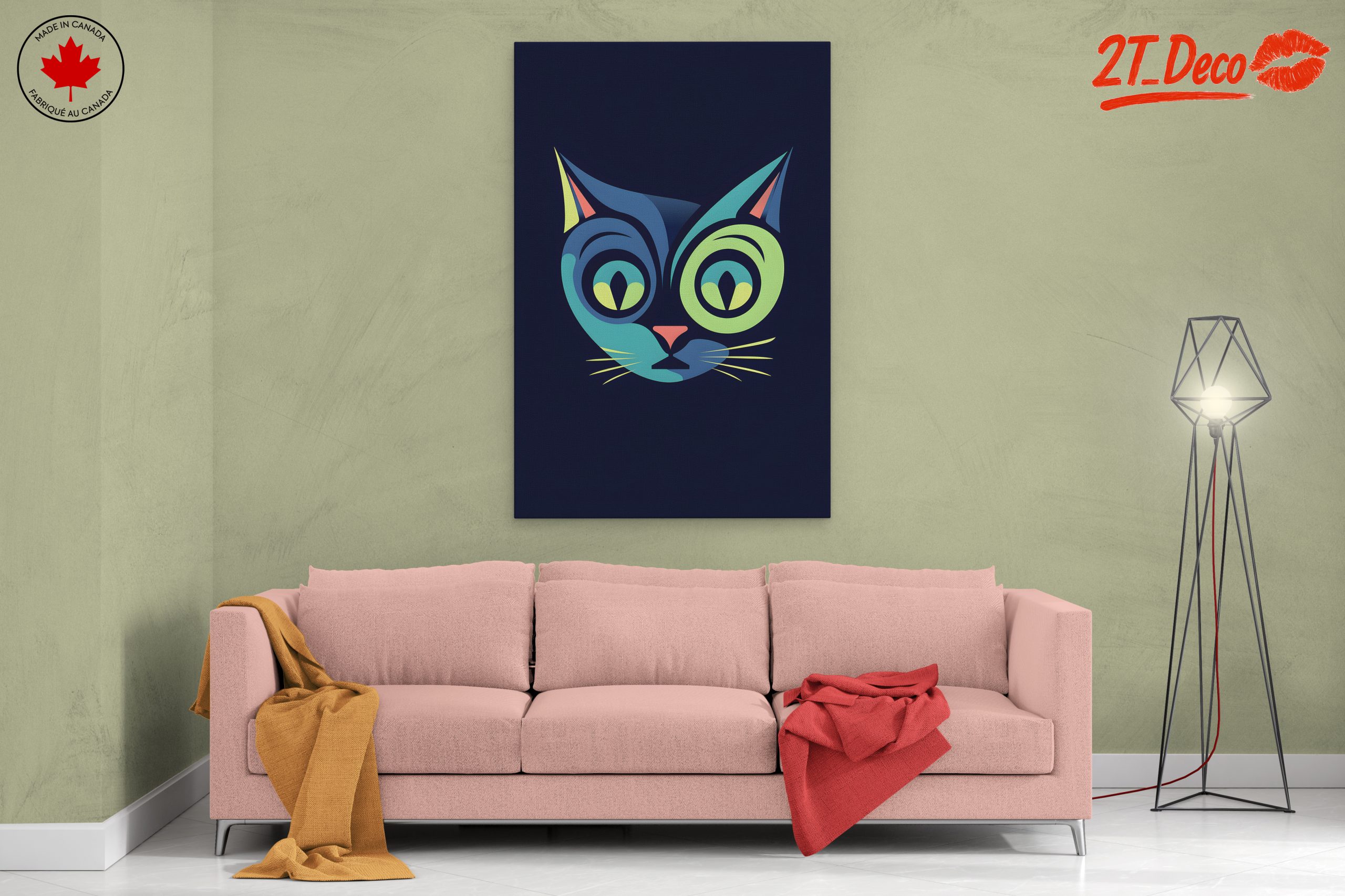 Stylized Colorful Cat Artwork - Image 2