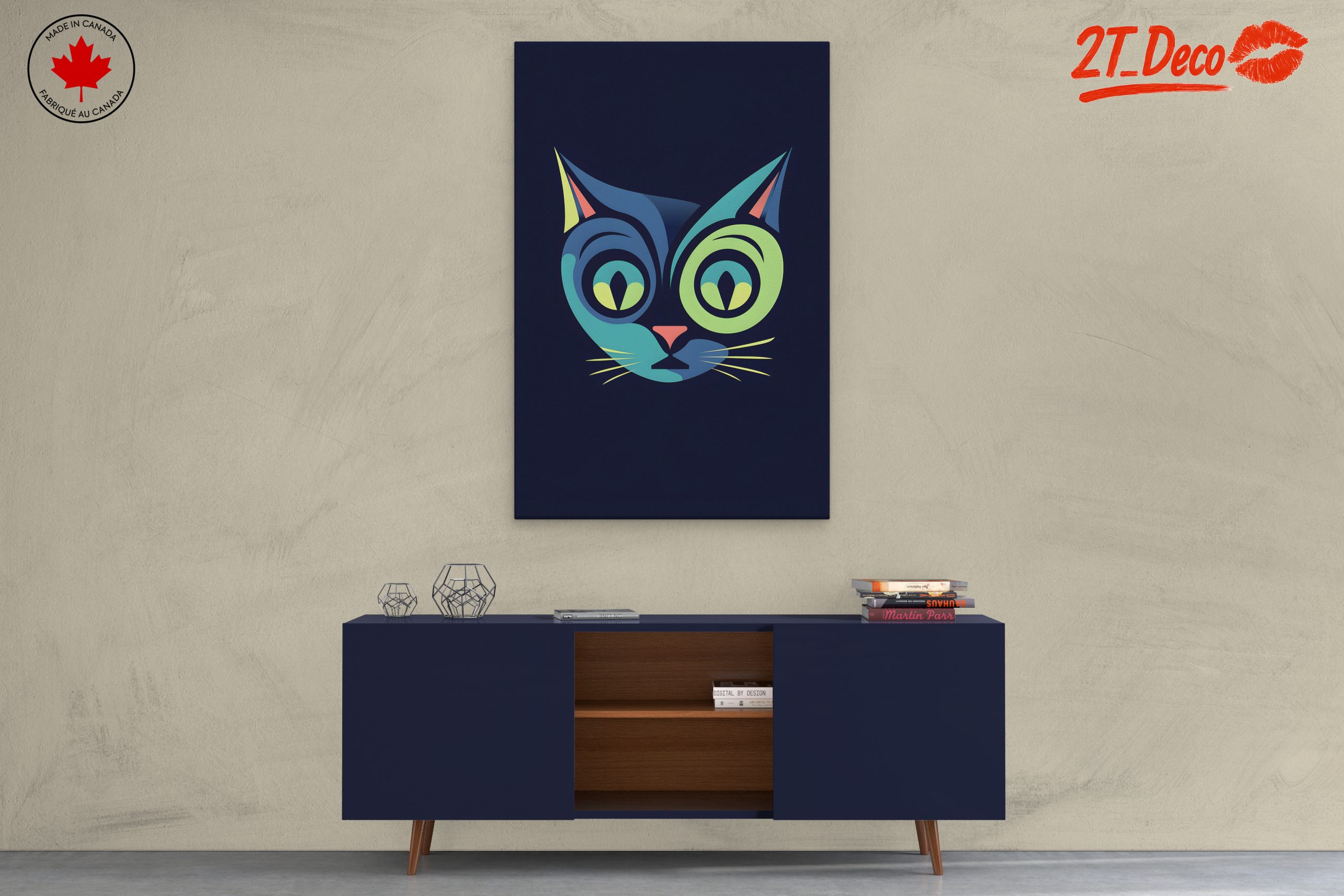 Stylized Colorful Cat Artwork - Image 3