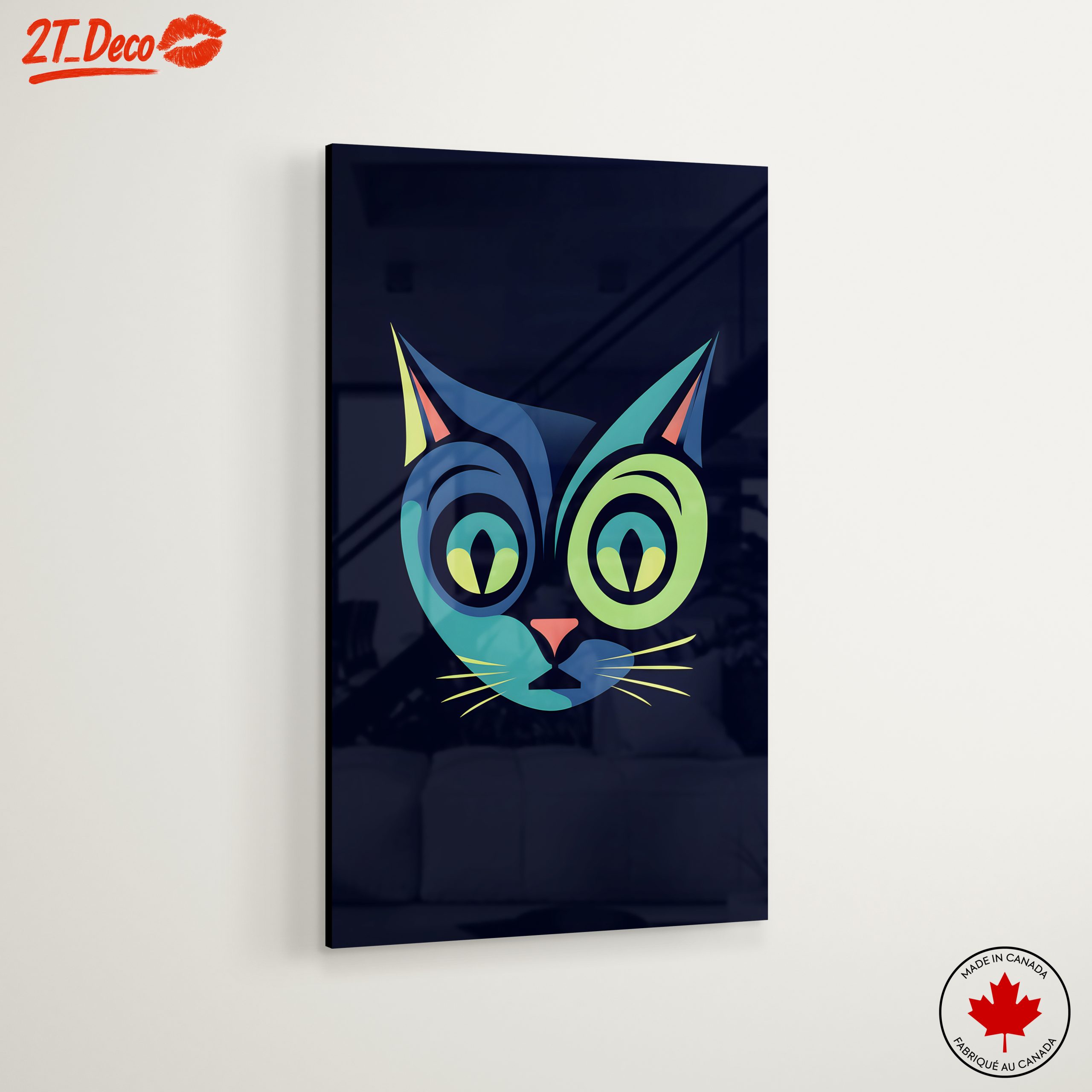 Stylized Colorful Cat Artwork - Image 6