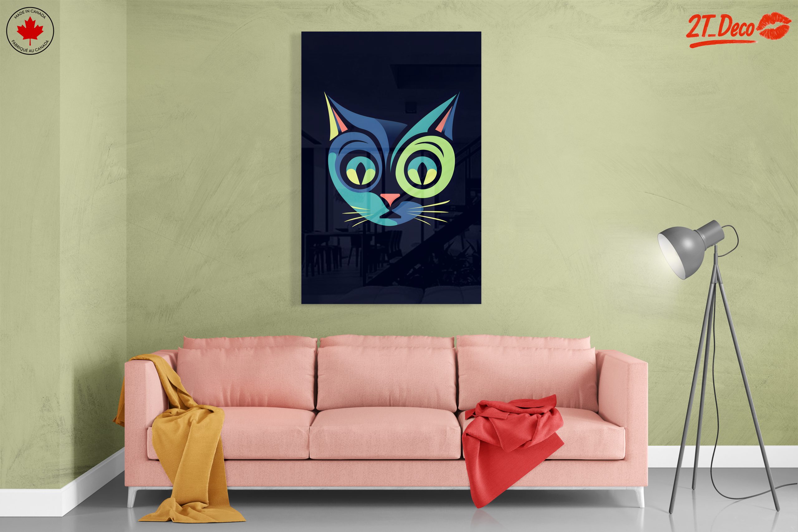 Stylized Colorful Cat Artwork - Image 7