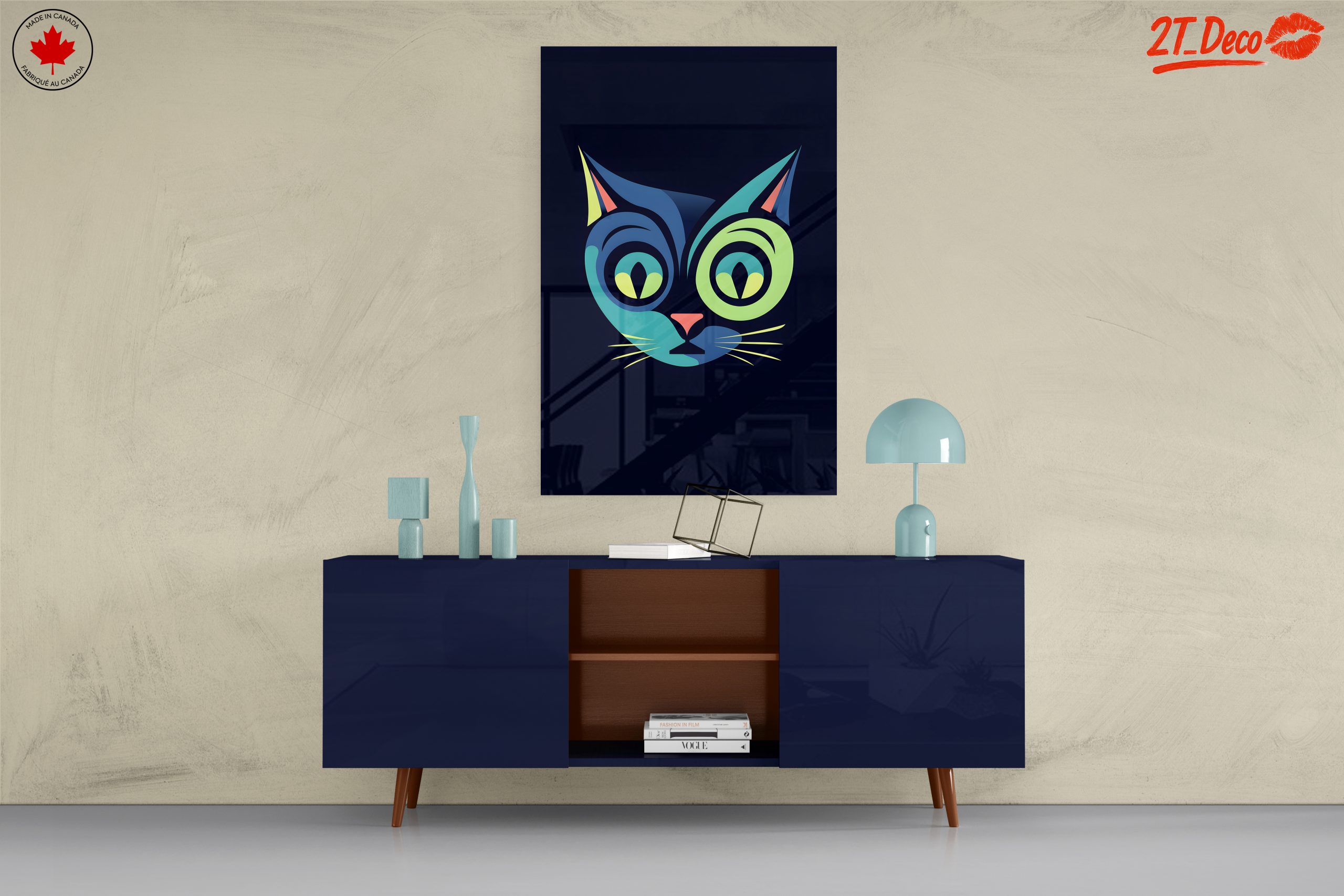 Stylized Colorful Cat Artwork - Image 8