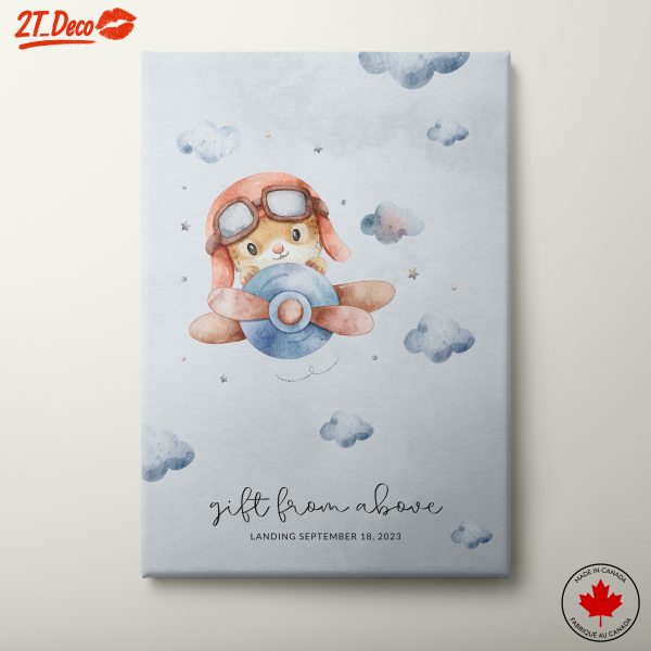 Cute Playful Animal Artwork with Clouds