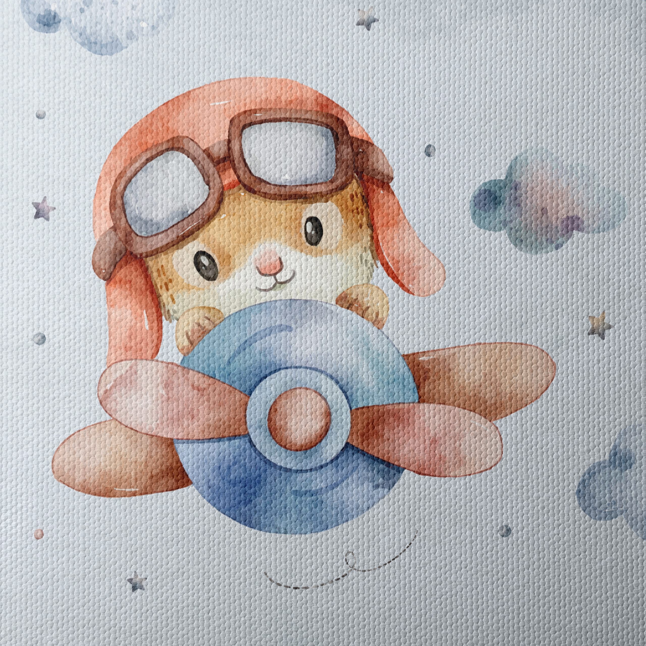Cute Playful Animal Artwork with Clouds - Image 4