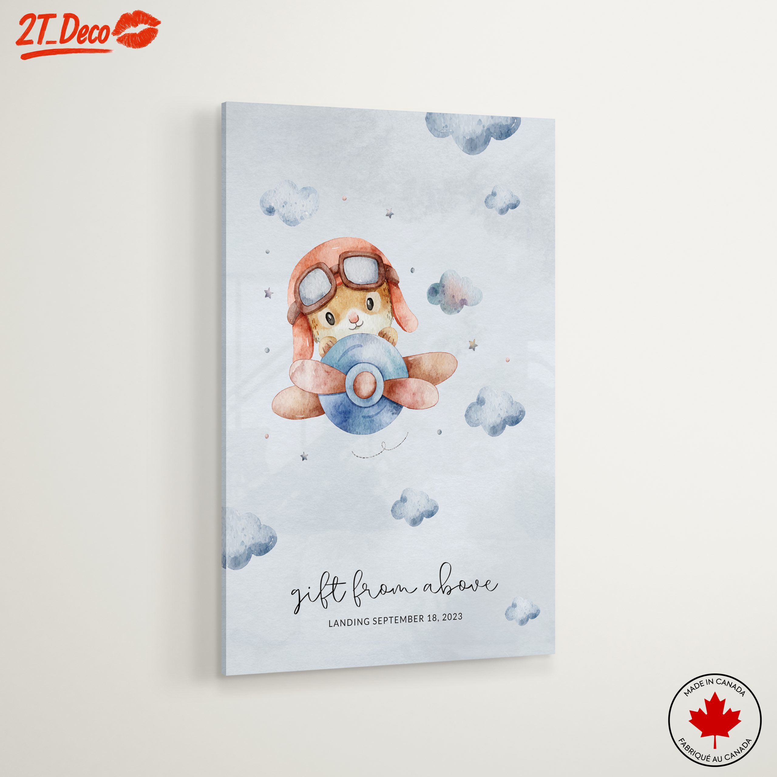 Cute Playful Animal Artwork with Clouds - Image 6