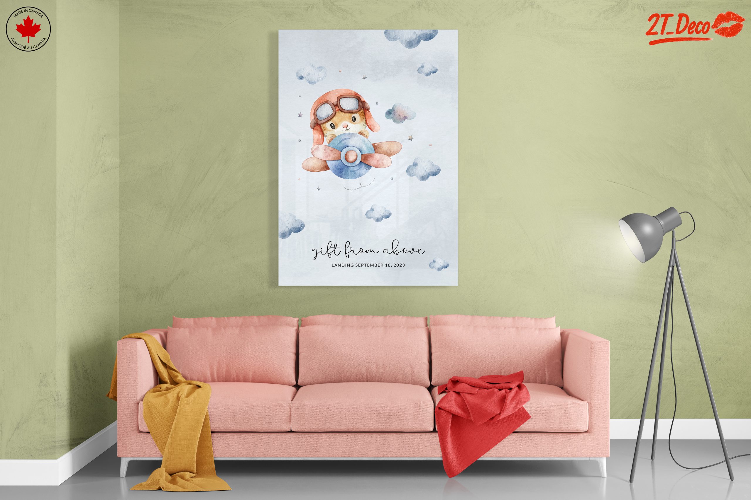Cute Playful Animal Artwork with Clouds - Image 7
