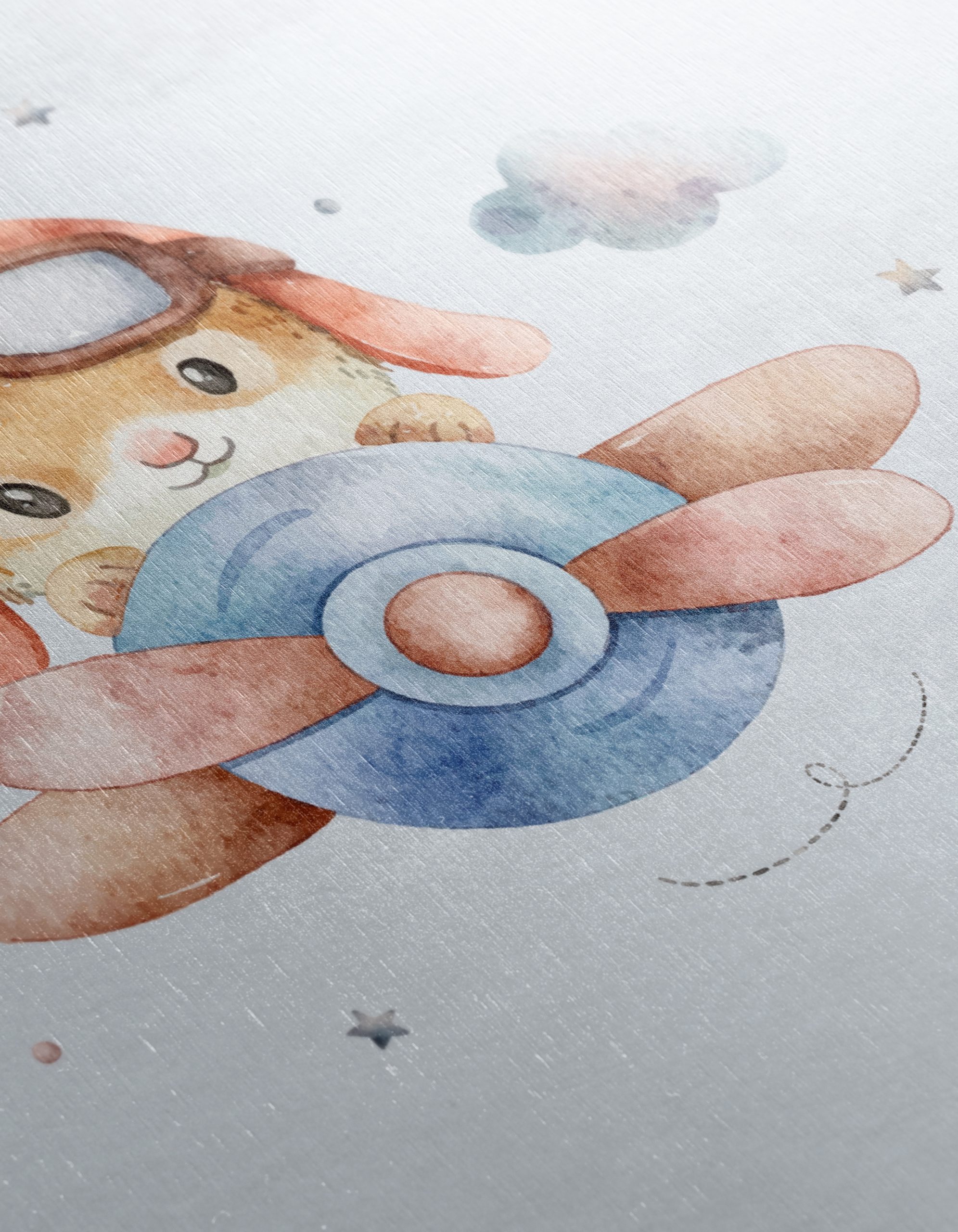 Cute Playful Animal Artwork with Clouds - Image 12