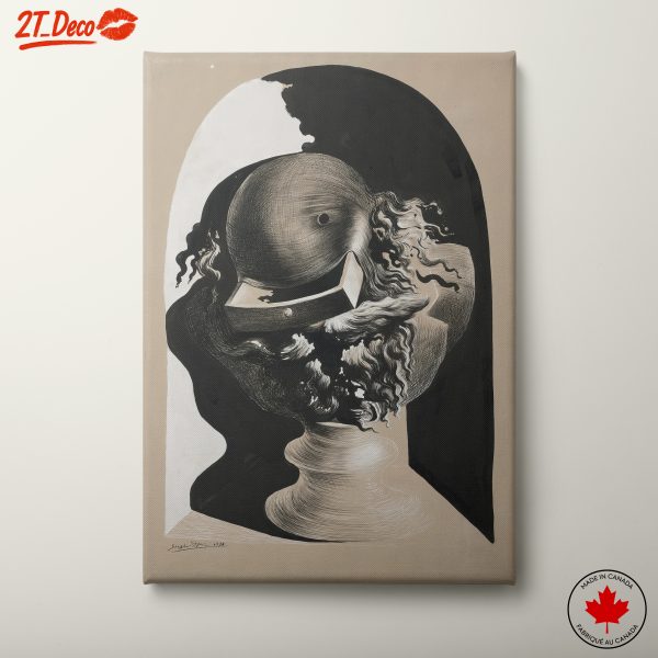 Modern Surreal Head Sculpture Art