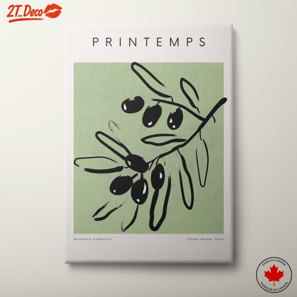Minimalist Botanical Art of Olive Branches