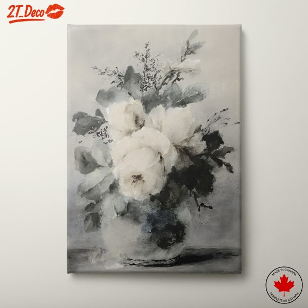 Elegant Floral Arrangement in Monochrome 2