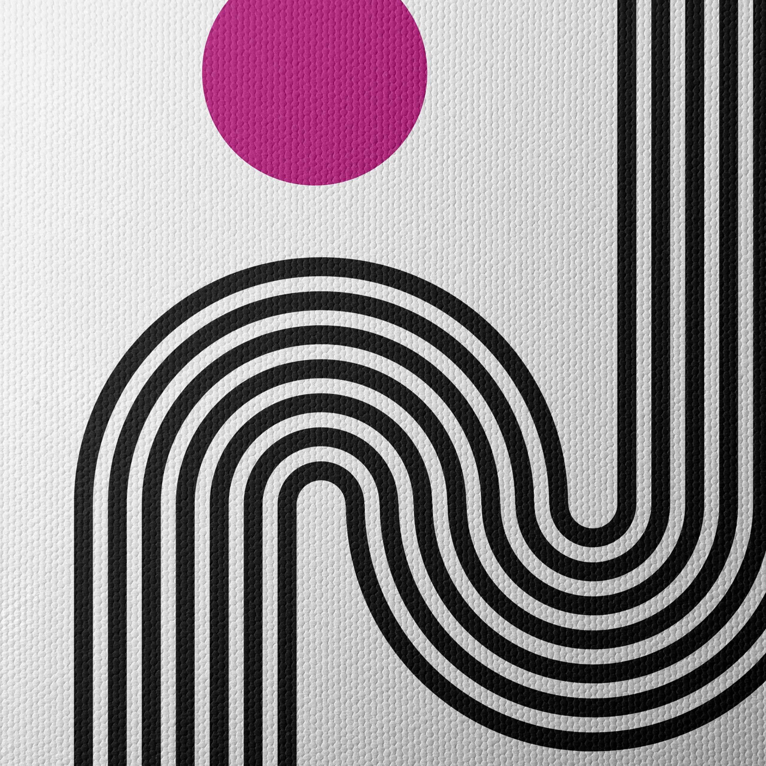 Bold Geometric Abstract Art with Pink Accents - Image 4