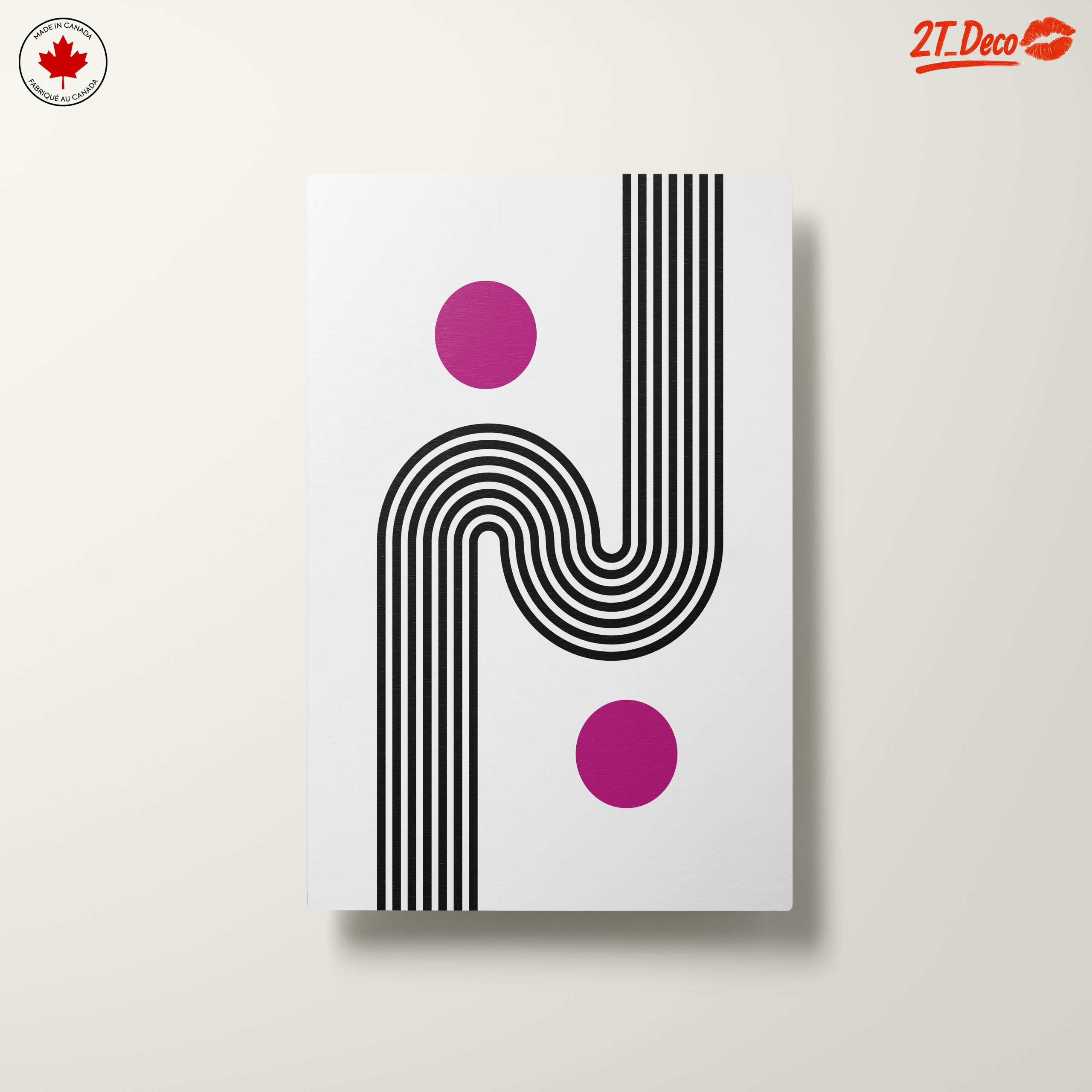 Bold Geometric Abstract Art with Pink Accents - Image 10