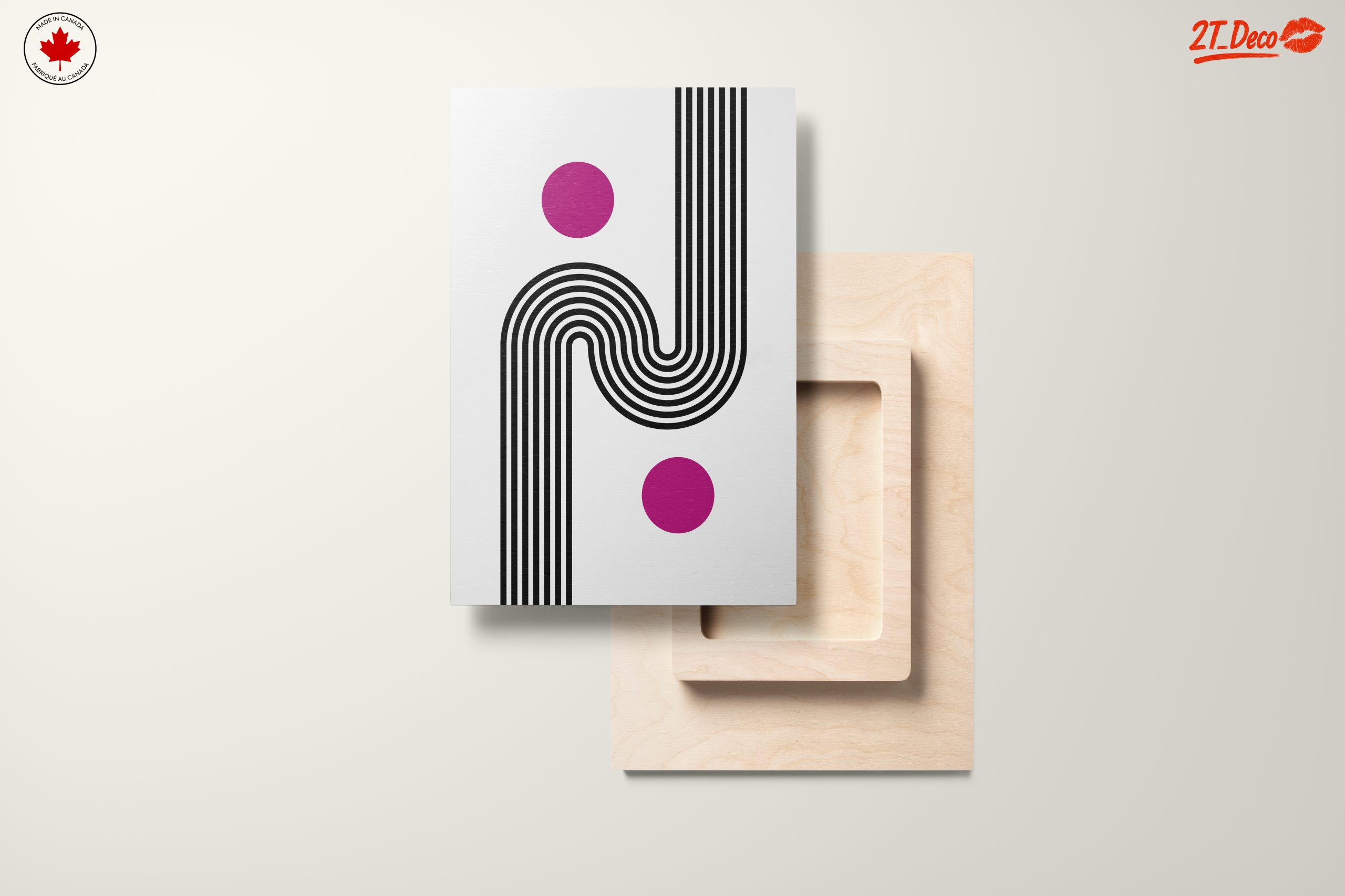 Bold Geometric Abstract Art with Pink Accents - Image 11