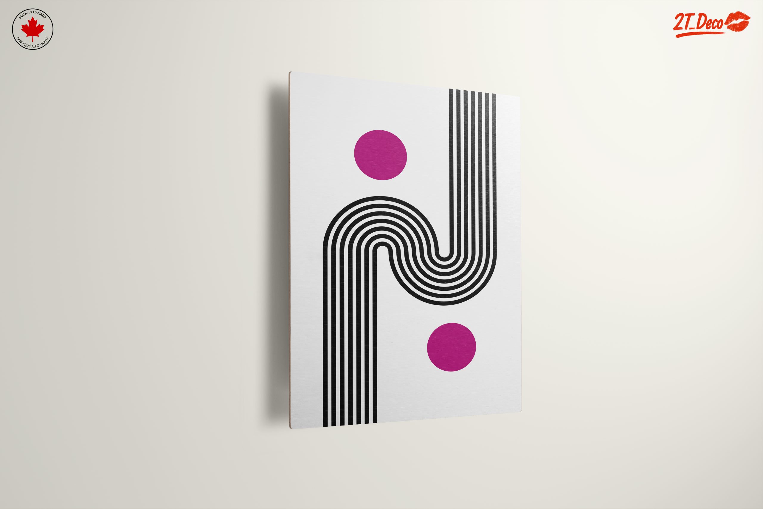 Bold Geometric Abstract Art with Pink Accents - Image 13