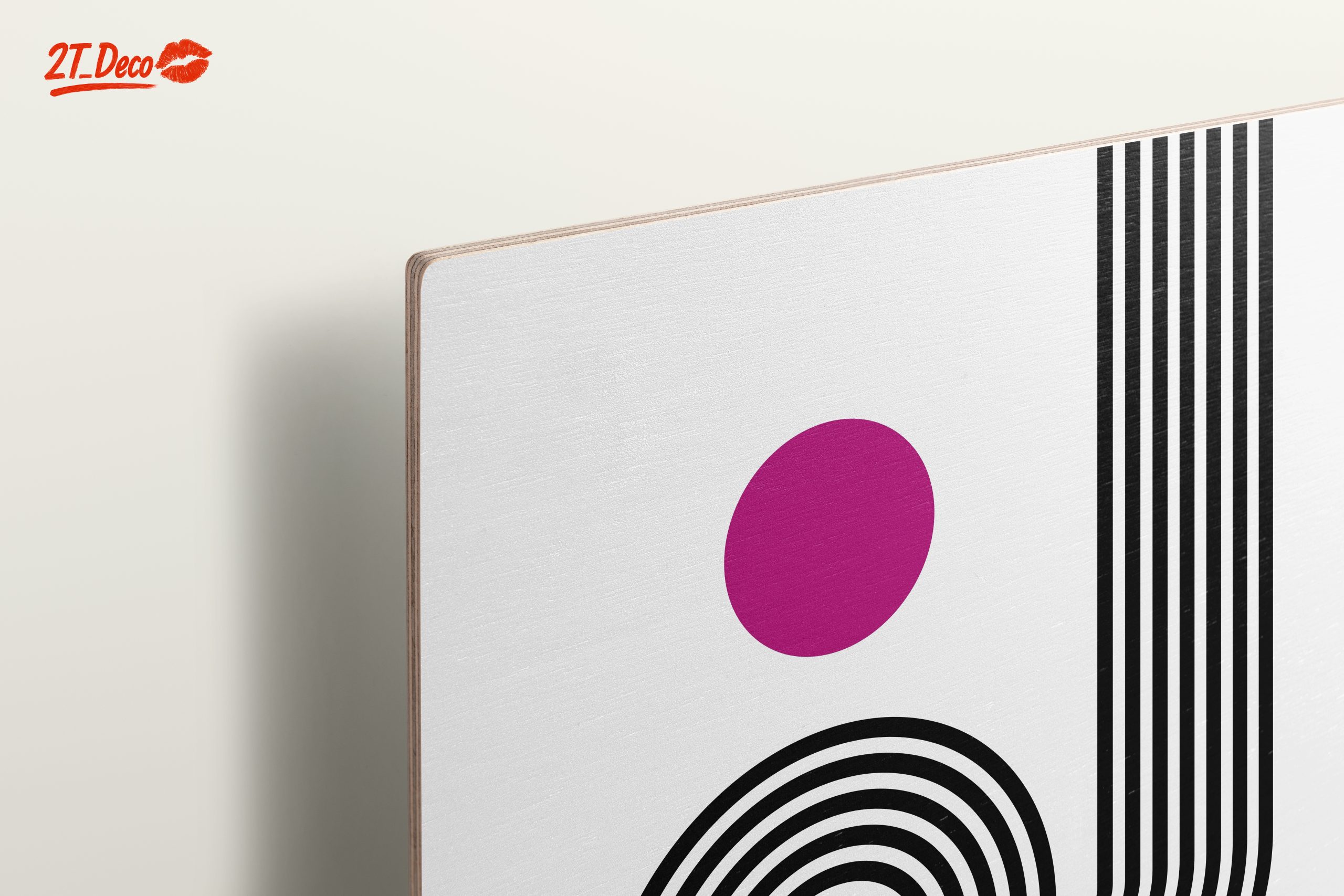 Bold Geometric Abstract Art with Pink Accents - Image 15