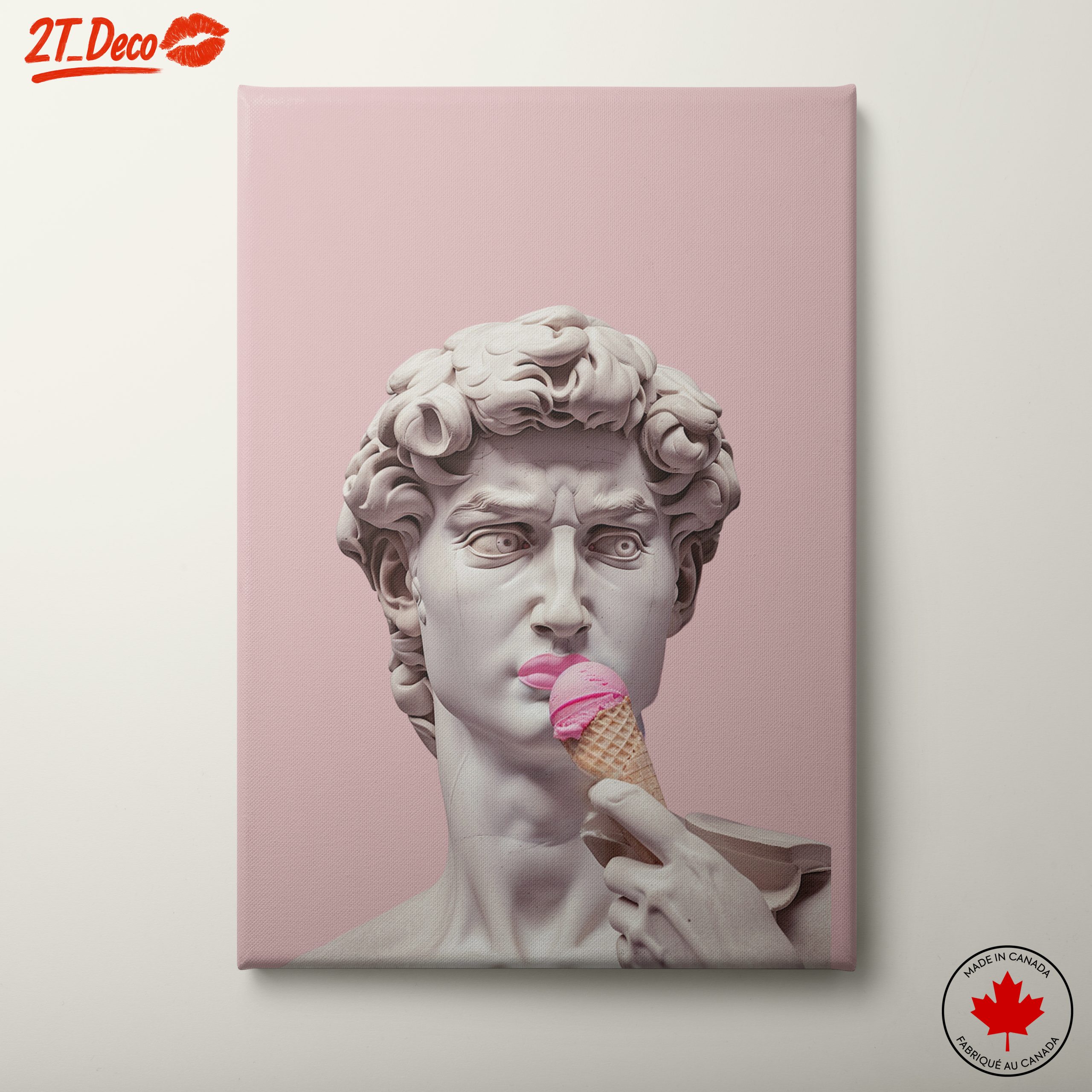 Contemporary Cultural Art Featuring a Marble Statue with Ice Cream