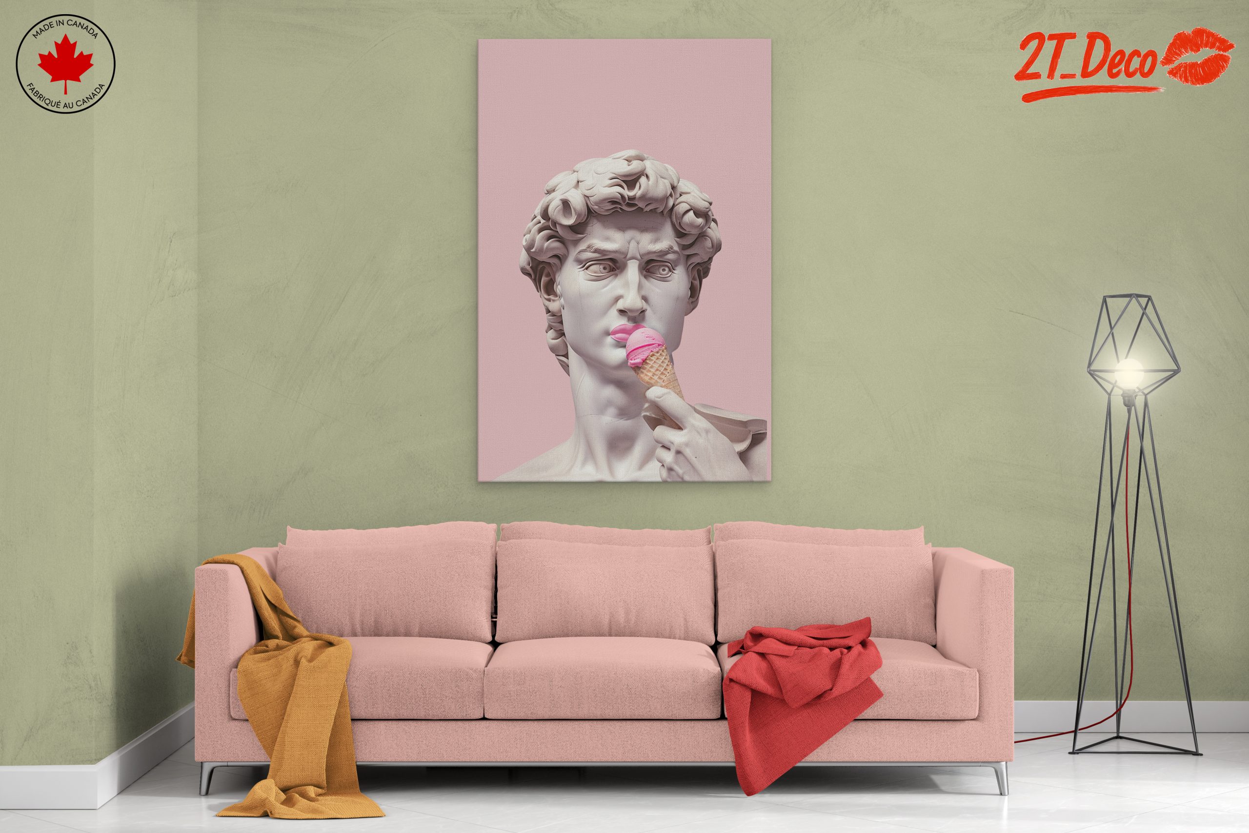 Contemporary Cultural Art Featuring a Marble Statue with Ice Cream - Image 2