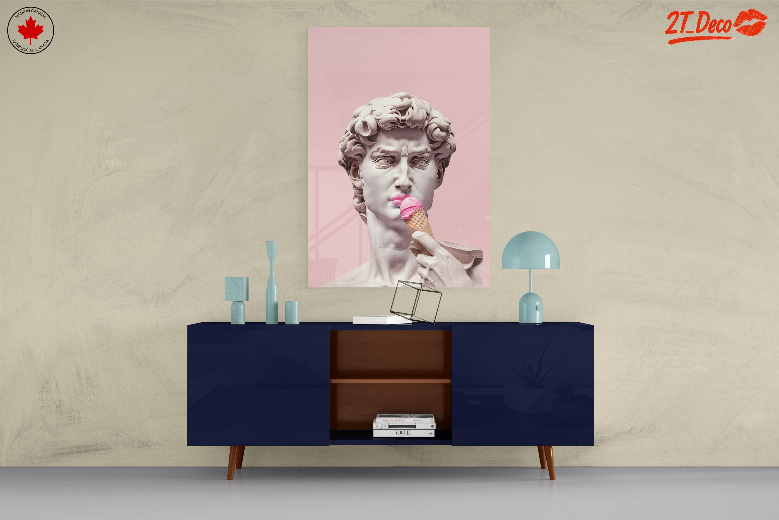 Contemporary Cultural Art Featuring a Marble Statue with Ice Cream - Image 8