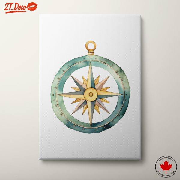 Vibrant Compass Wall Art Design