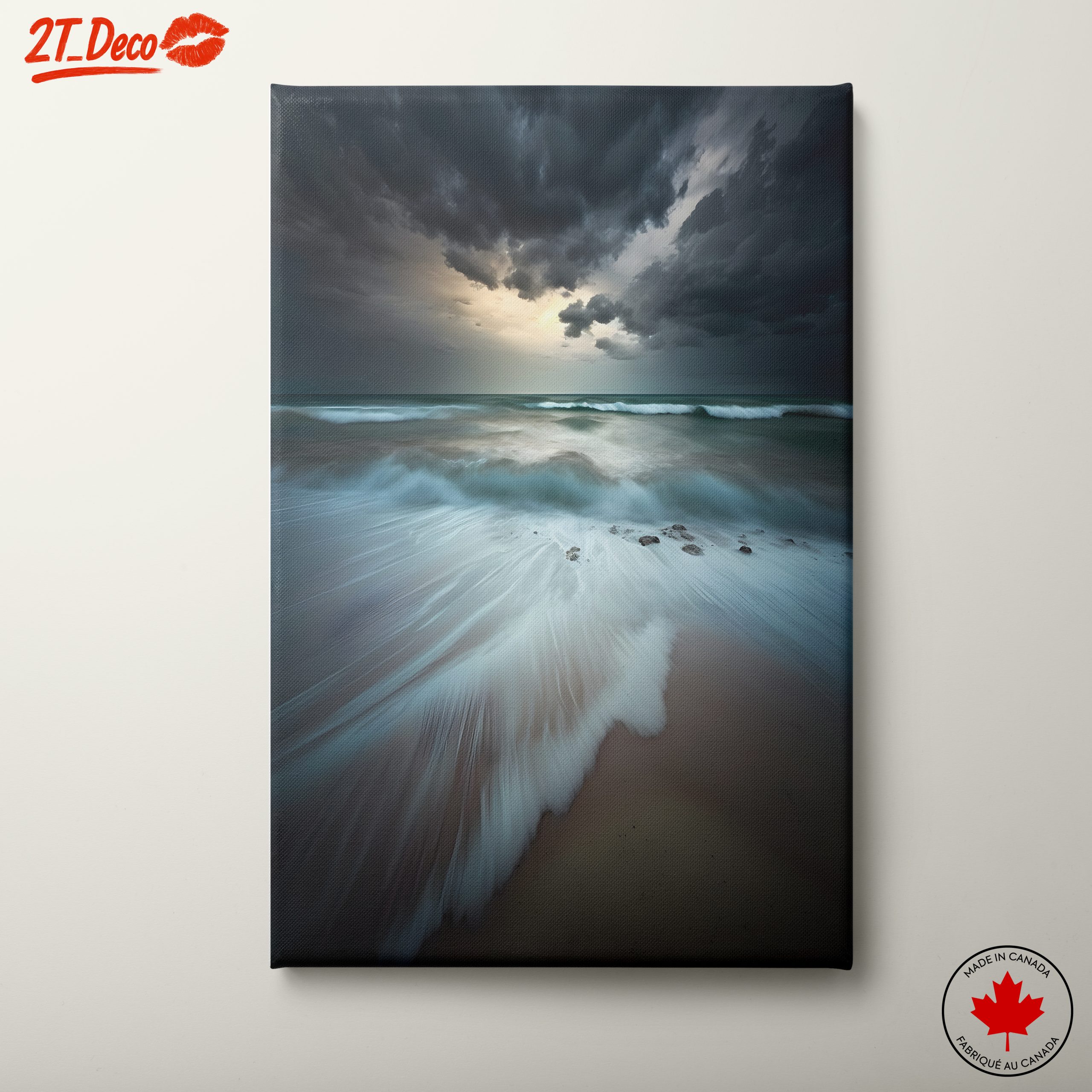 Abstract Coastal Landscape with Dramatic Waves