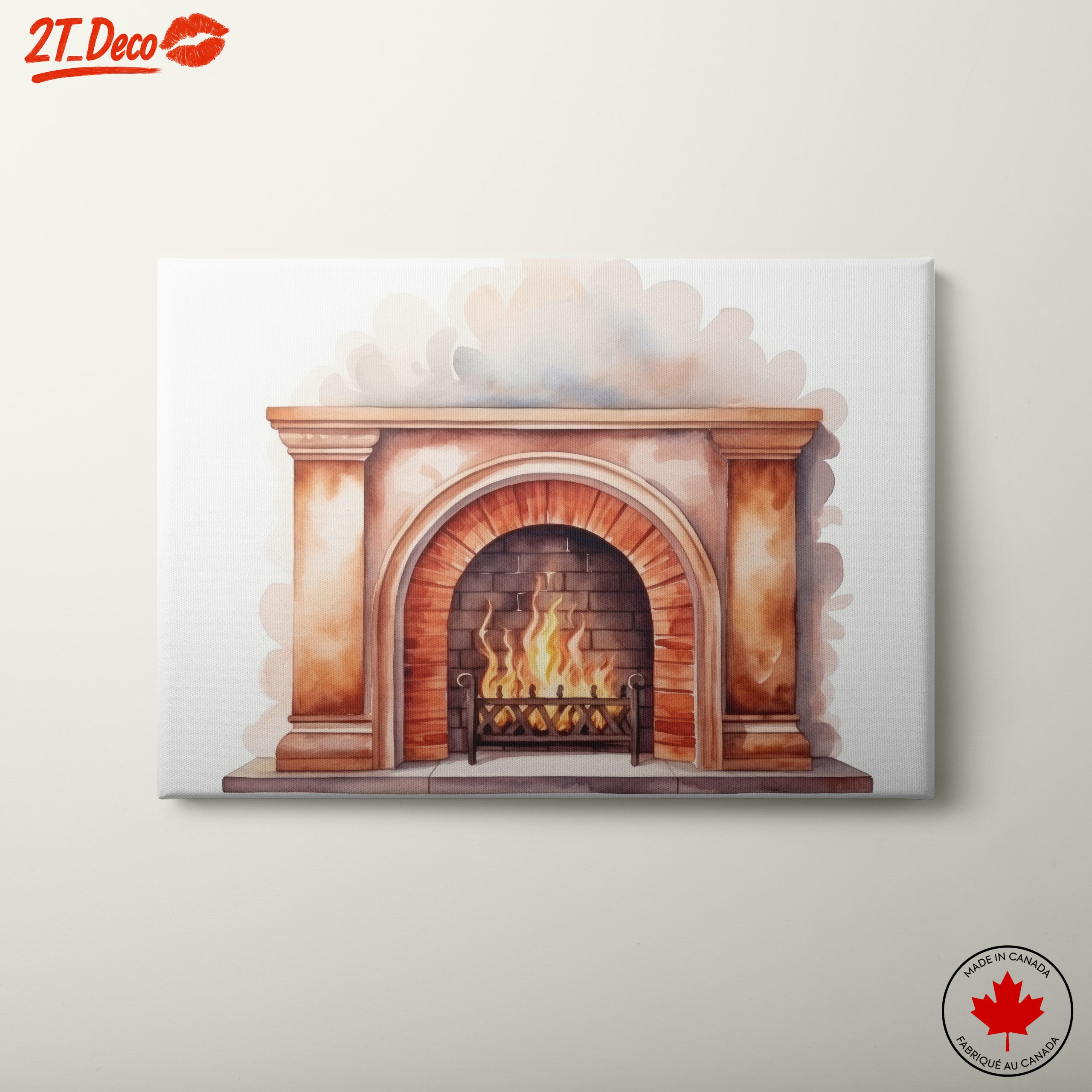 Warm Cozy Fireplace Illustration