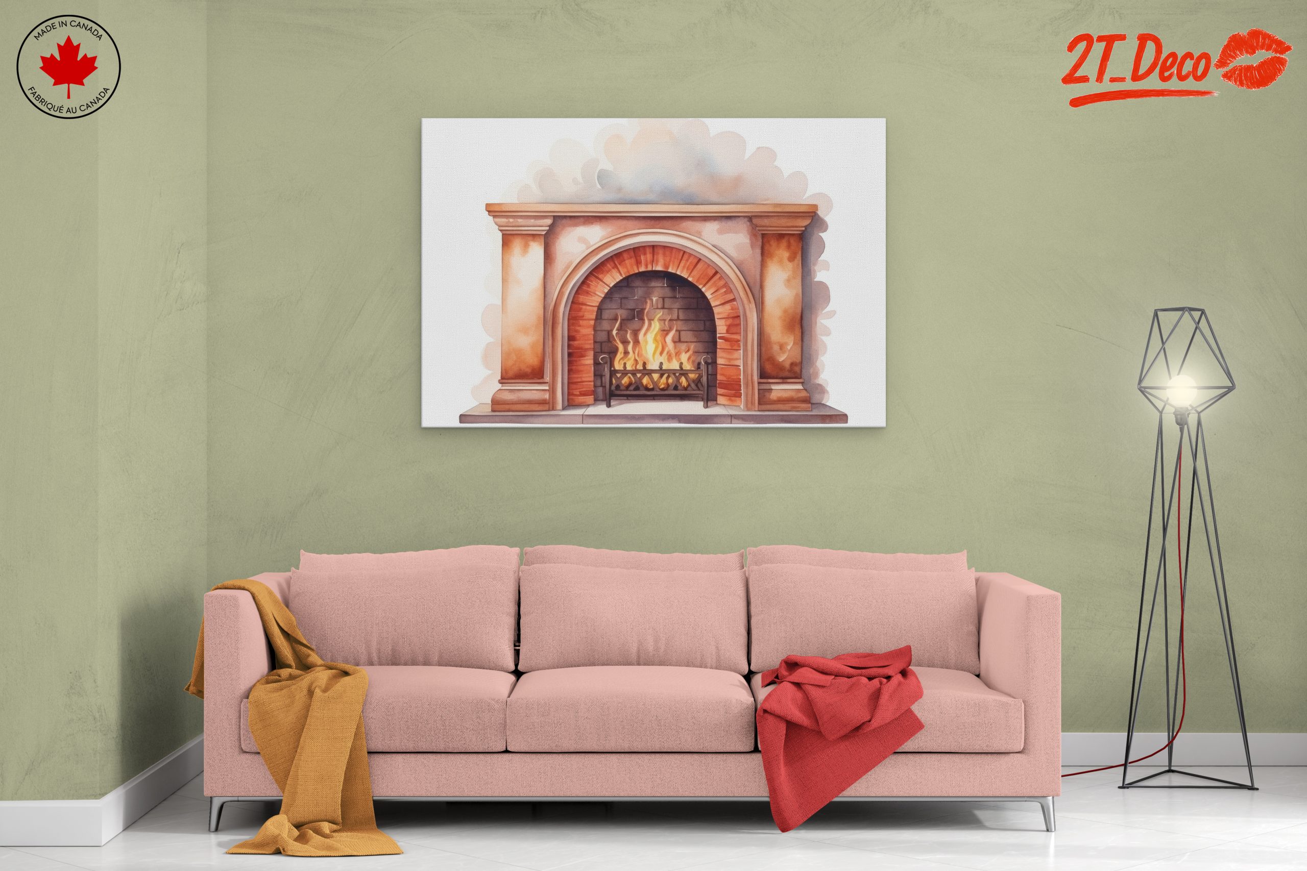 Warm Cozy Fireplace Illustration - Image 2