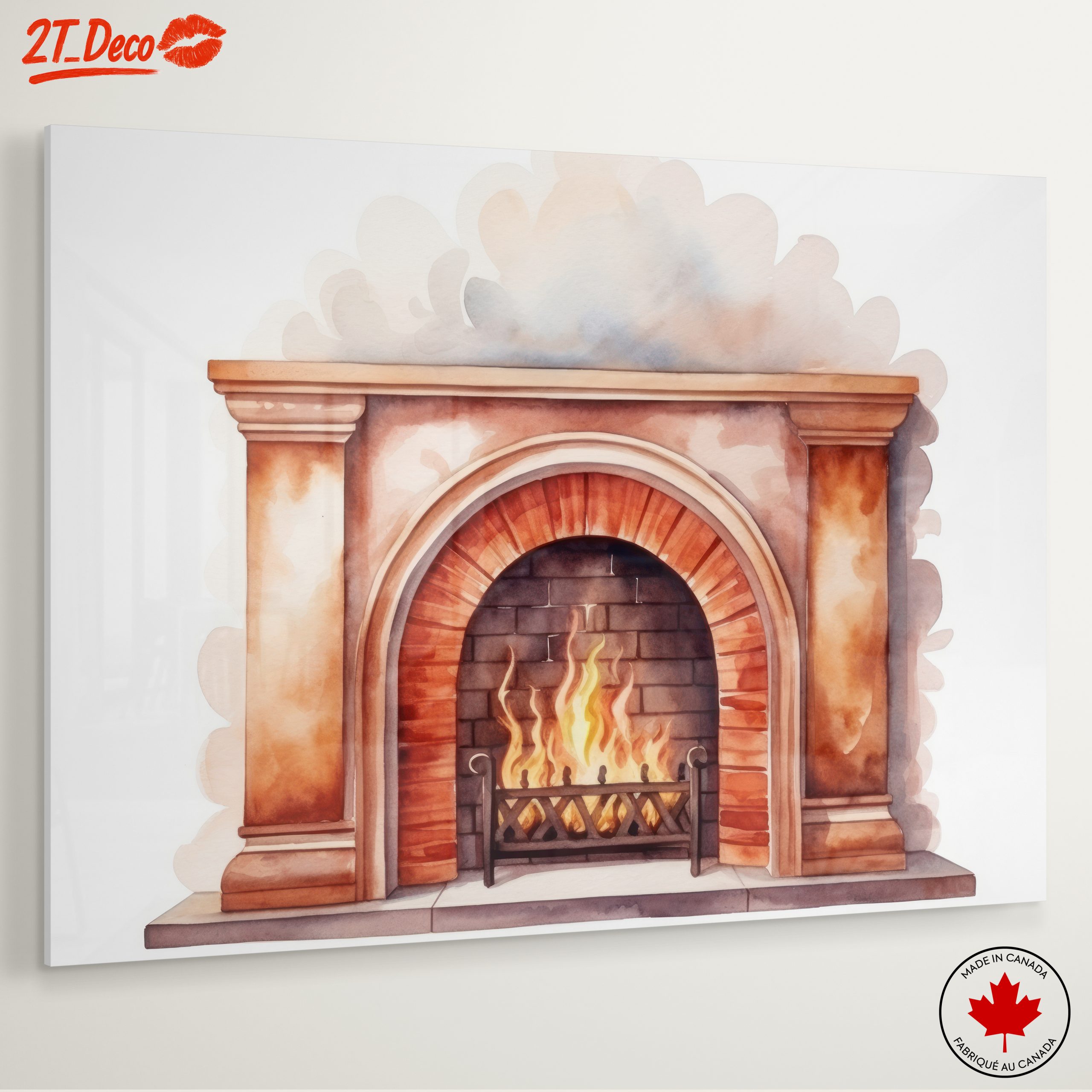 Warm Cozy Fireplace Illustration - Image 6