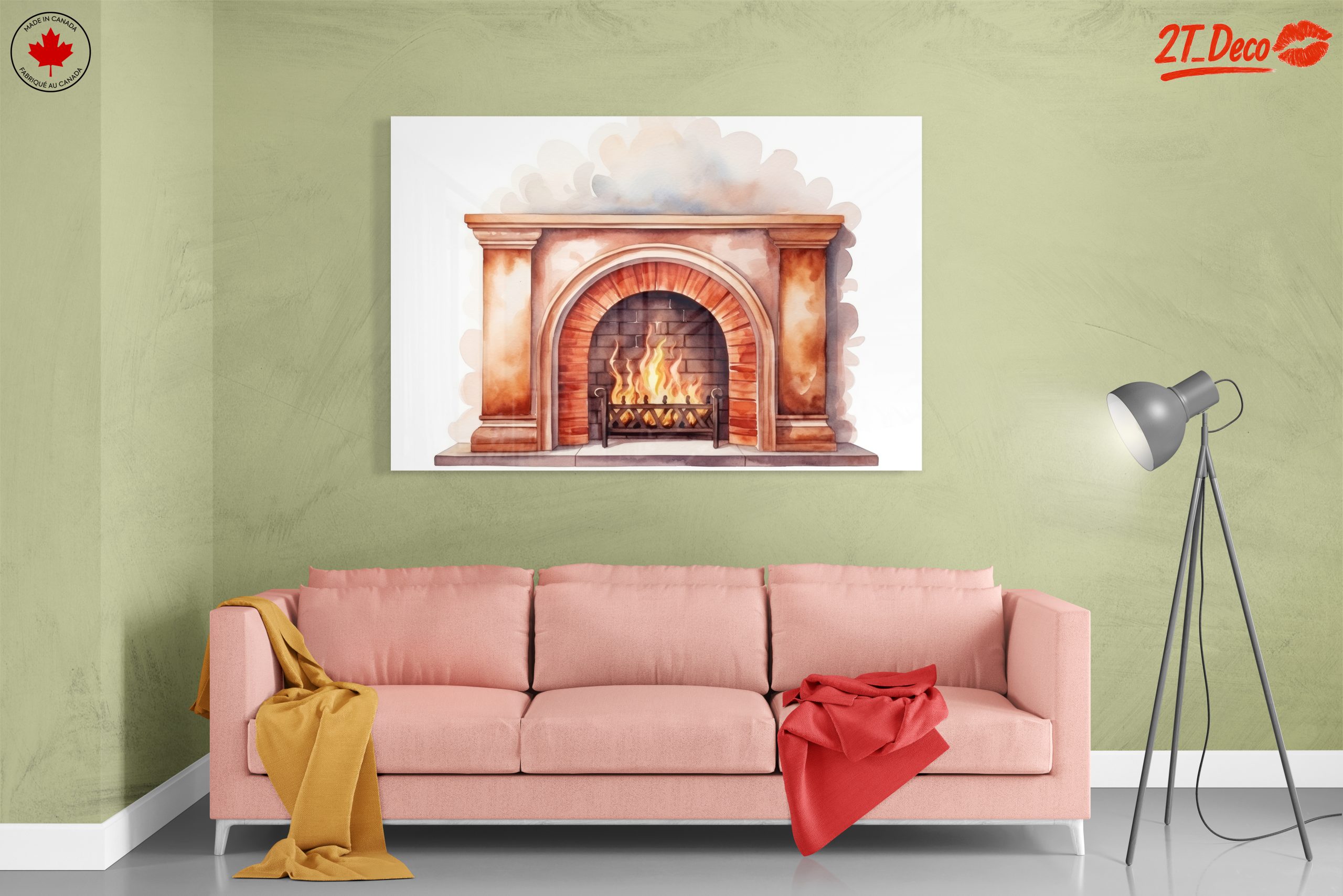 Warm Cozy Fireplace Illustration - Image 7
