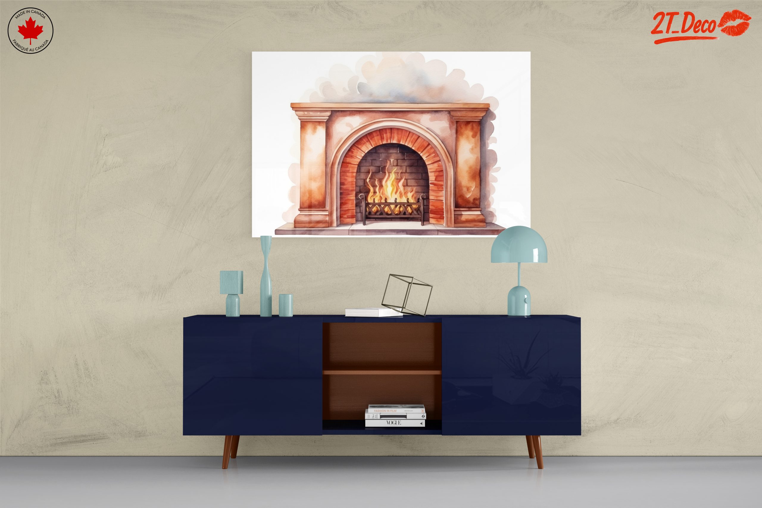 Warm Cozy Fireplace Illustration - Image 8