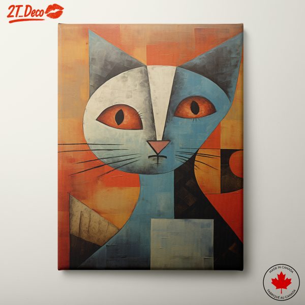 Abstract Cat Artwork with Vibrant Colors