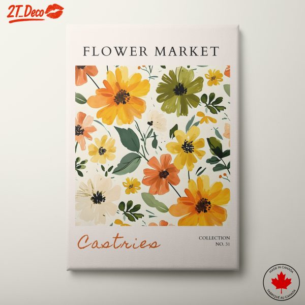 Flower Market Art with Vibrant Floral Design