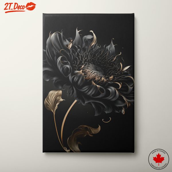 Elegant Black and Gold Floral Design