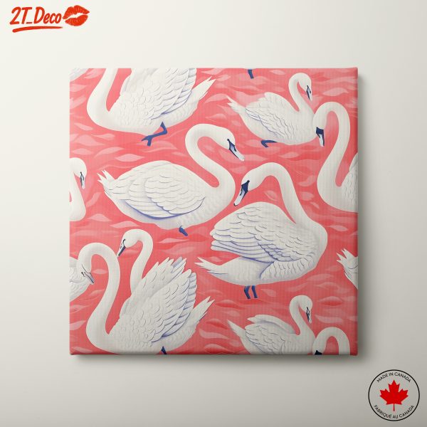 Charming Swans in a Coral Landscape
