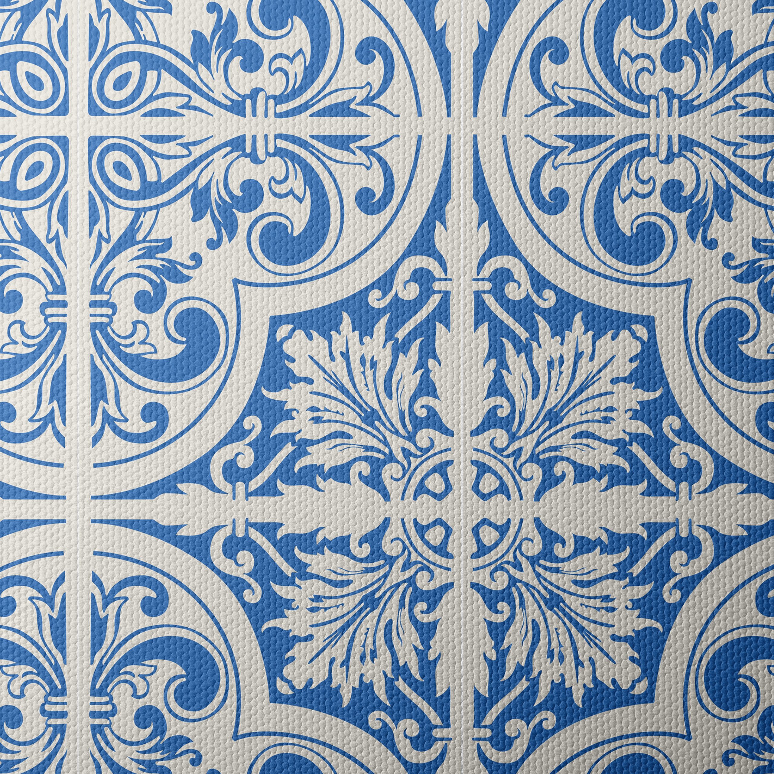 Intricate Floral Pattern in Blue and White - Image 4