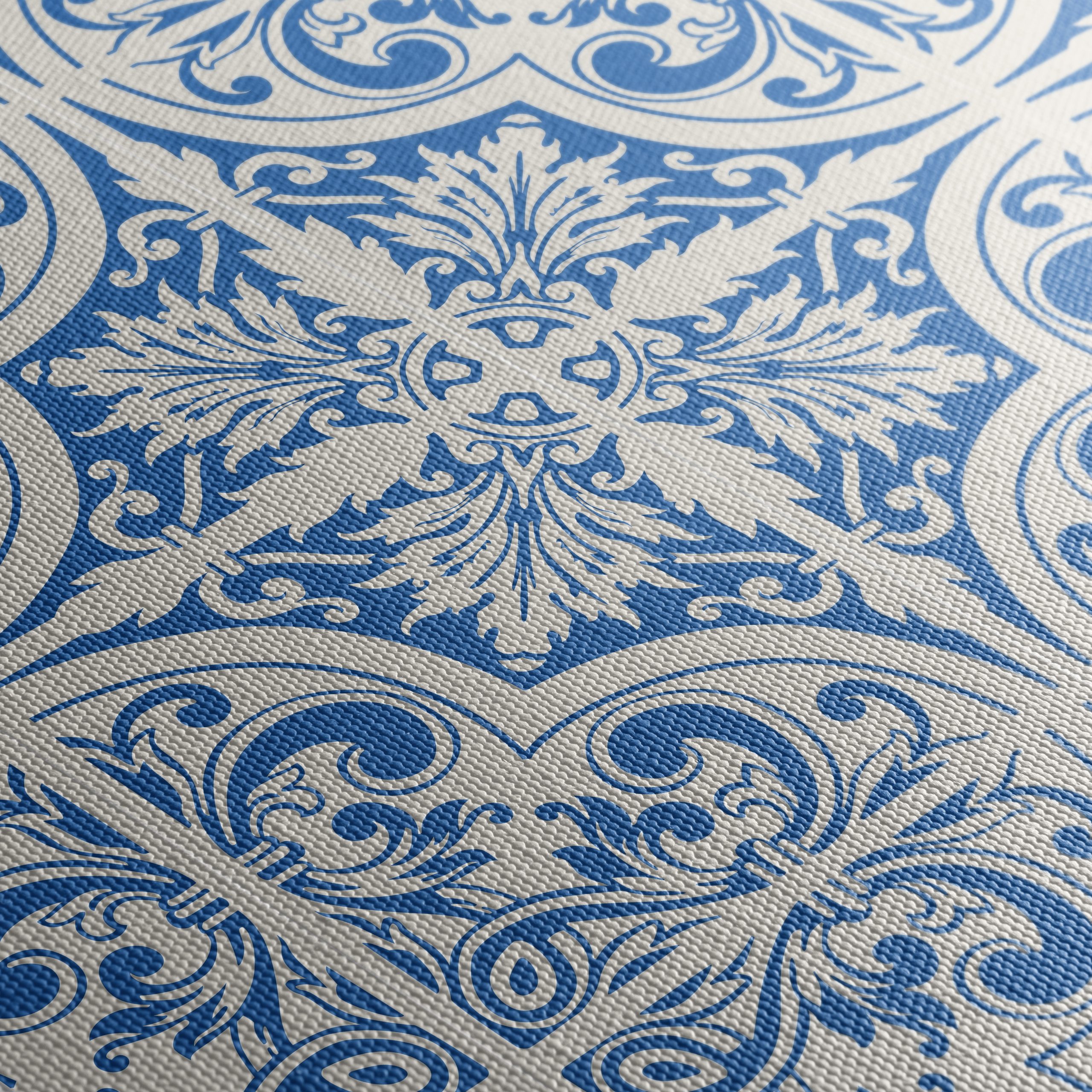 Intricate Floral Pattern in Blue and White - Image 5