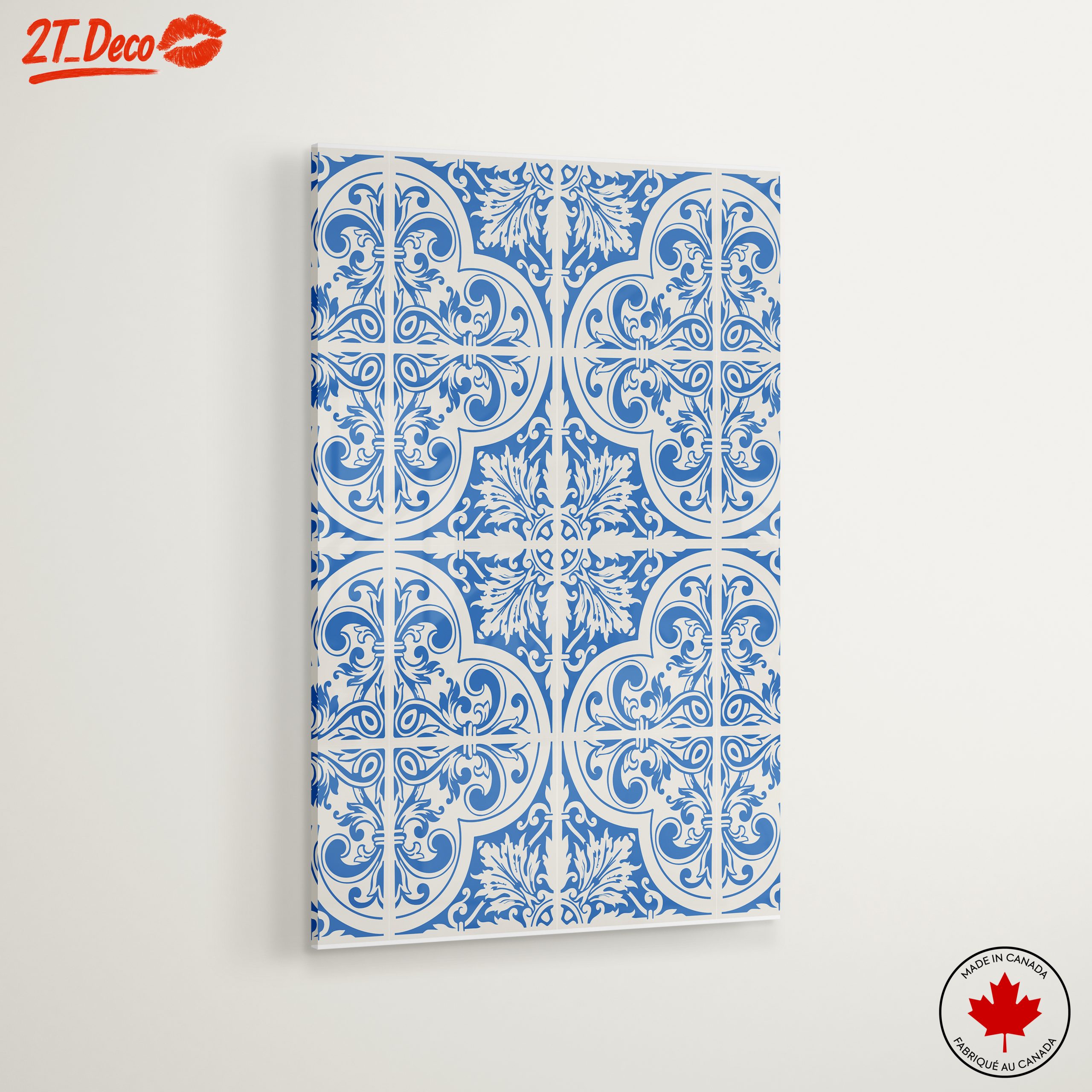 Intricate Floral Pattern in Blue and White - Image 6