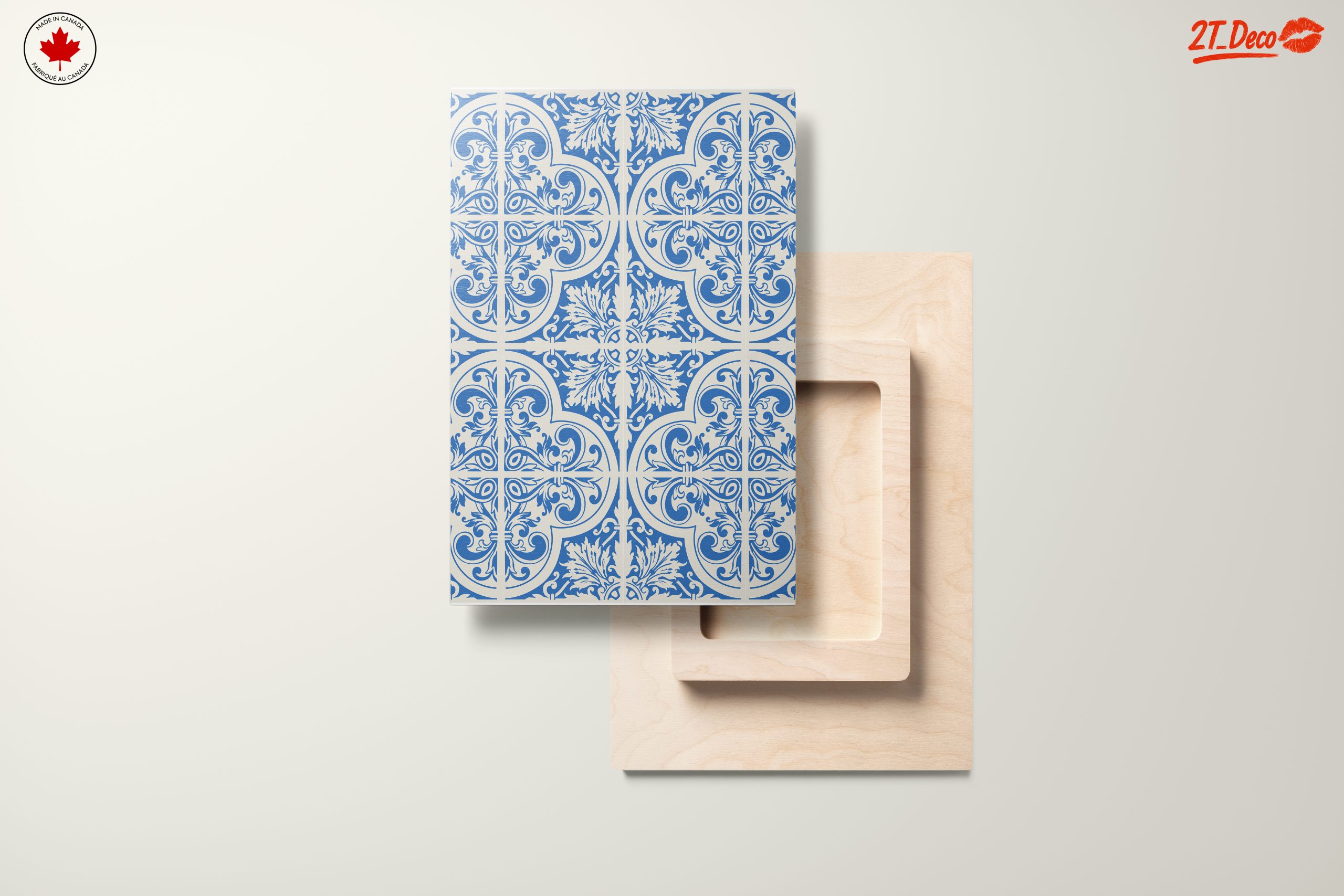 Intricate Floral Pattern in Blue and White - Image 11