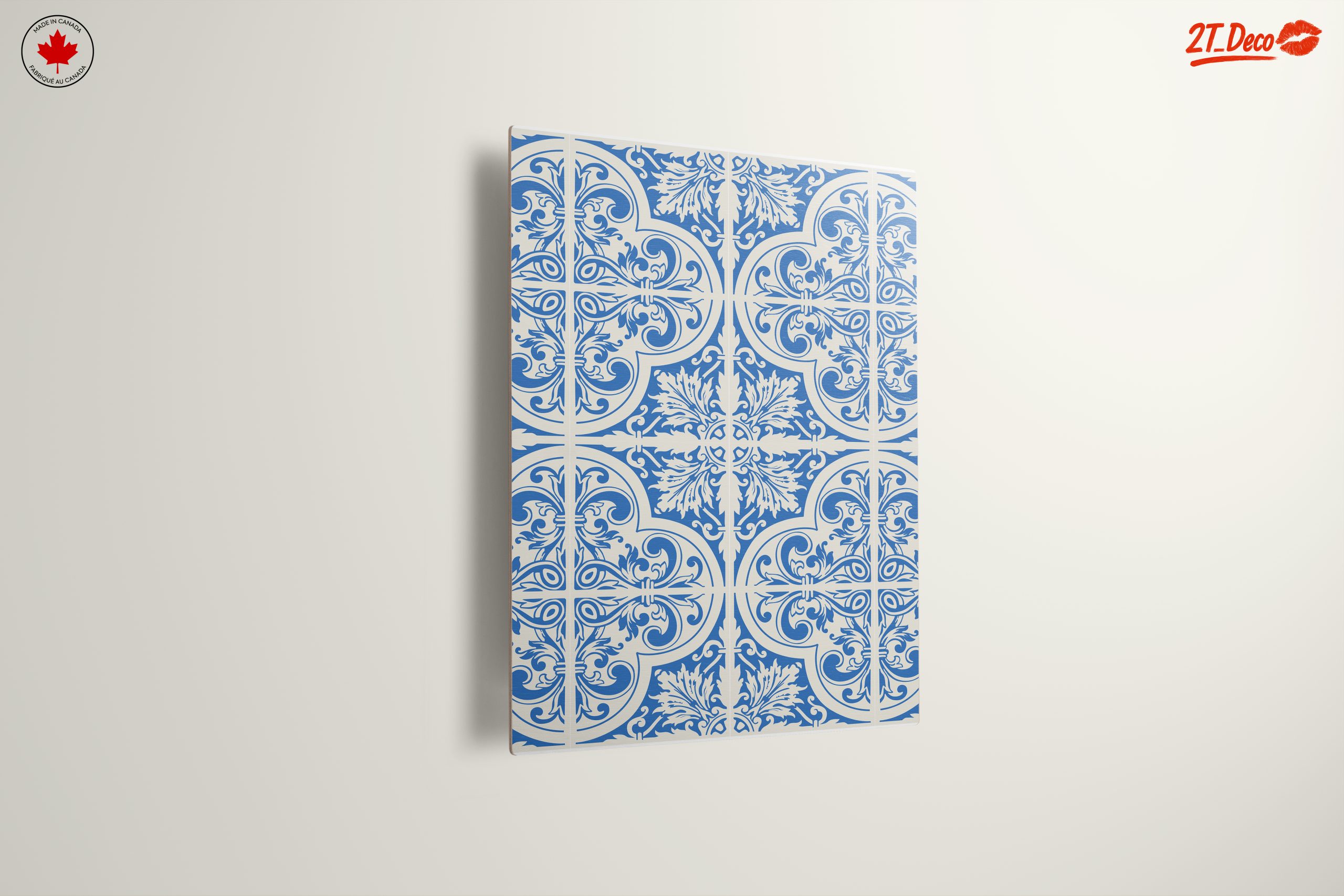 Intricate Floral Pattern in Blue and White - Image 13