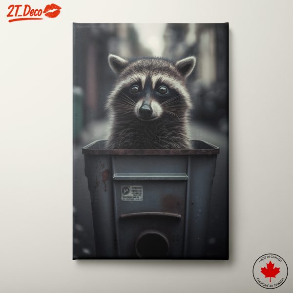 Cute Raccoon in Bin Art