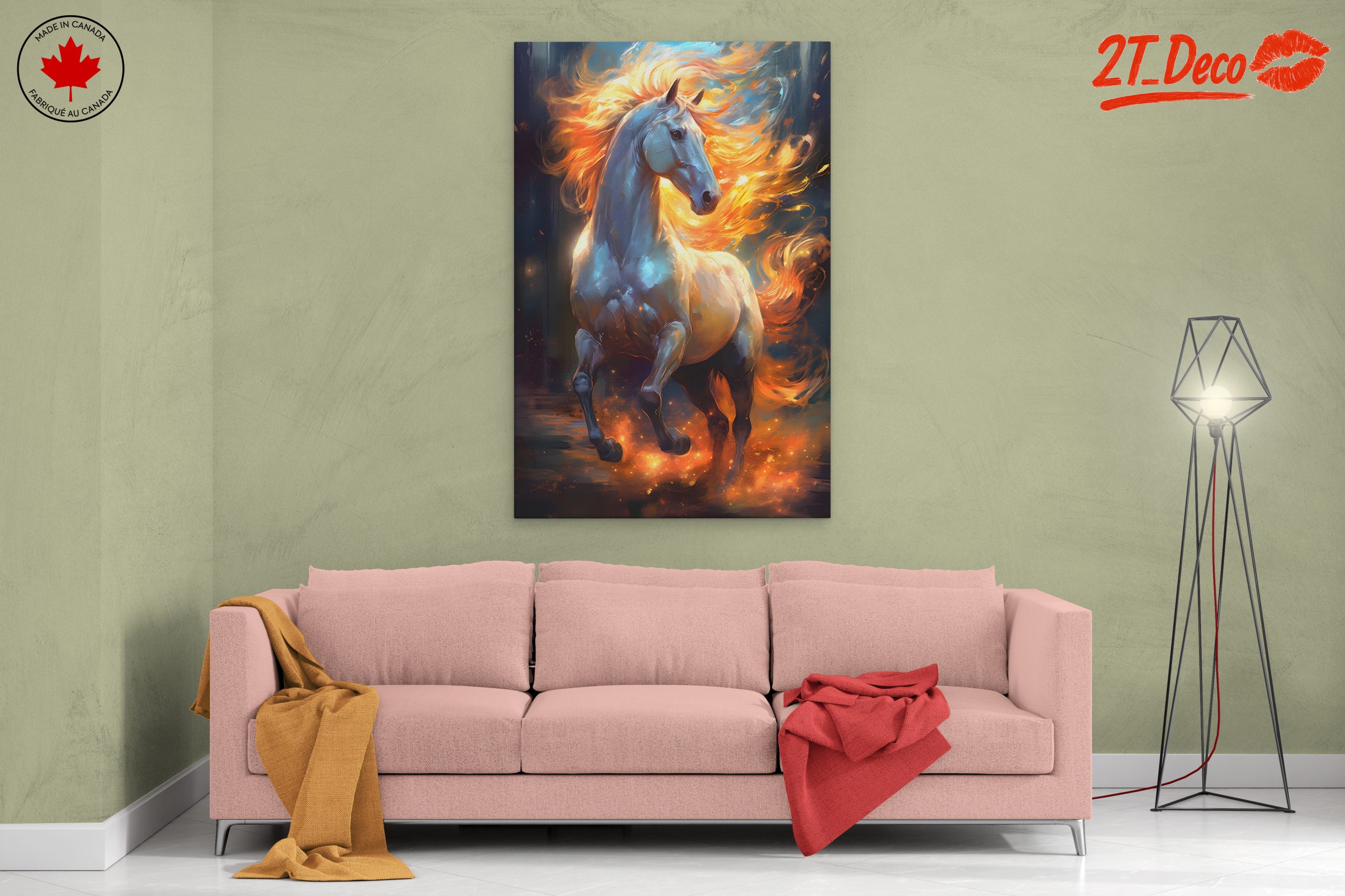 Majestic Fiery Horse Art - Image 2
