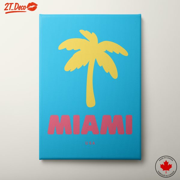 Vibrant Miami Palm Tree Art