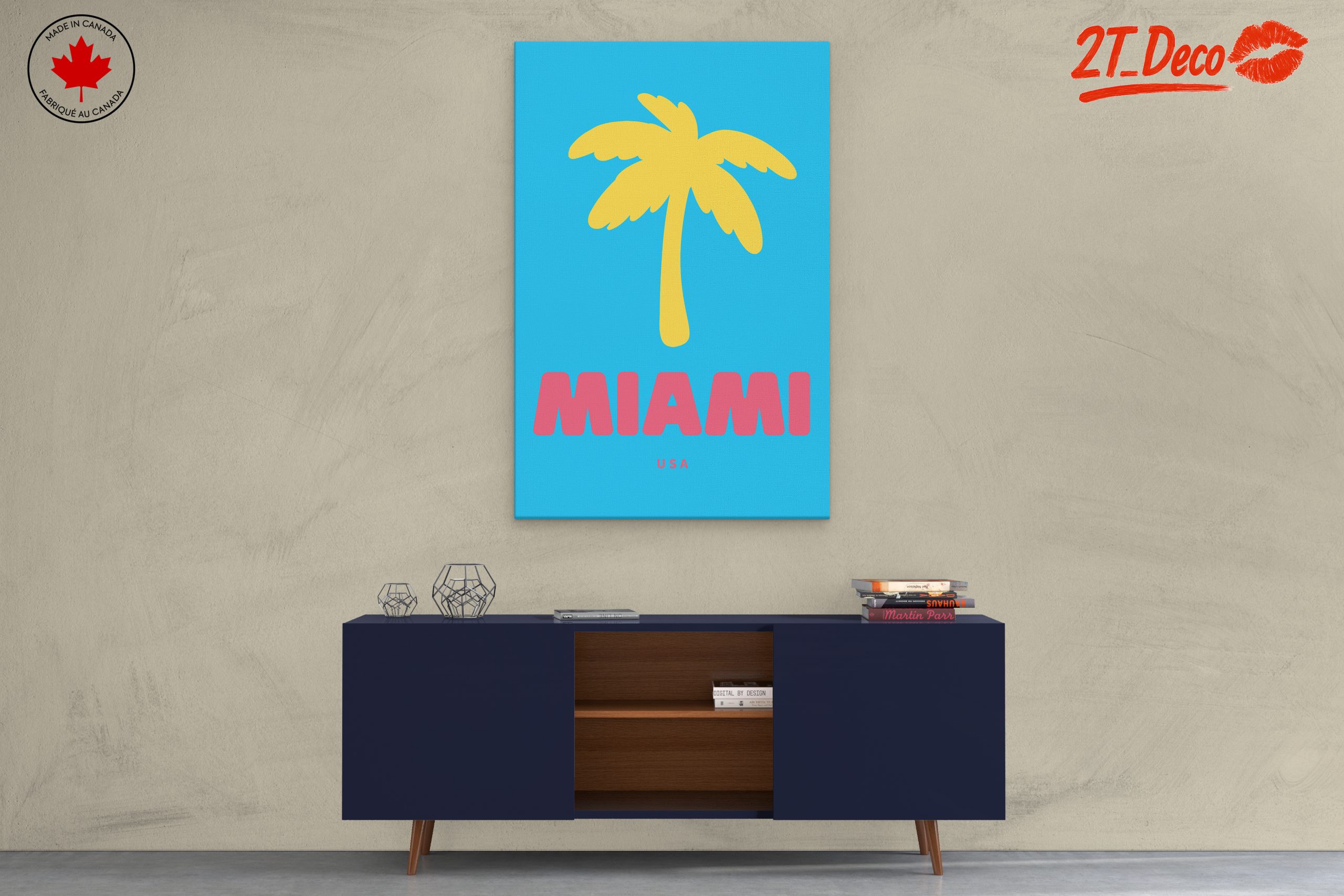 Vibrant Miami Palm Tree Art - Image 3